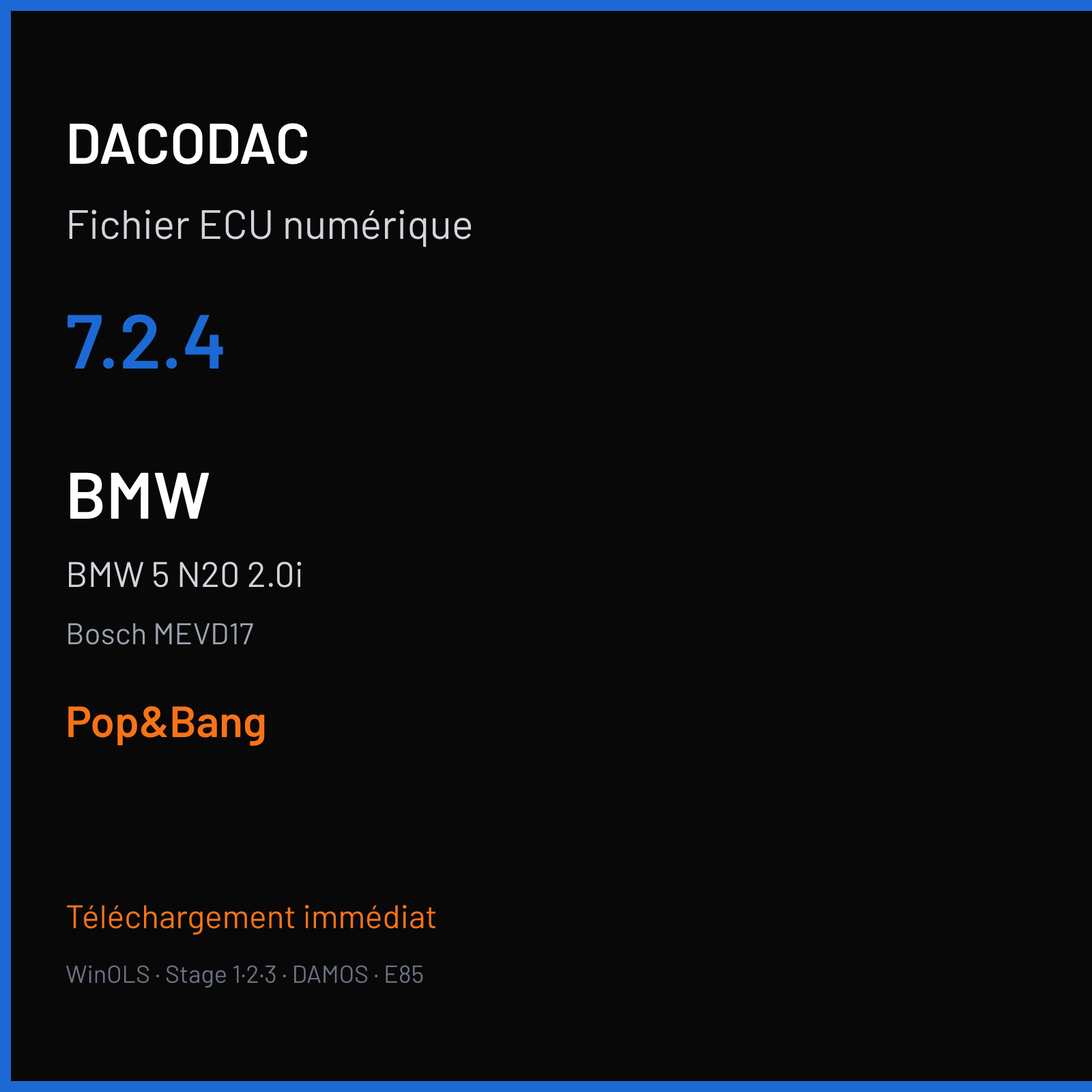 BMW 5 N20 2.0i — Bosch MEVD17 — 7.2.4 — Pop&Bang