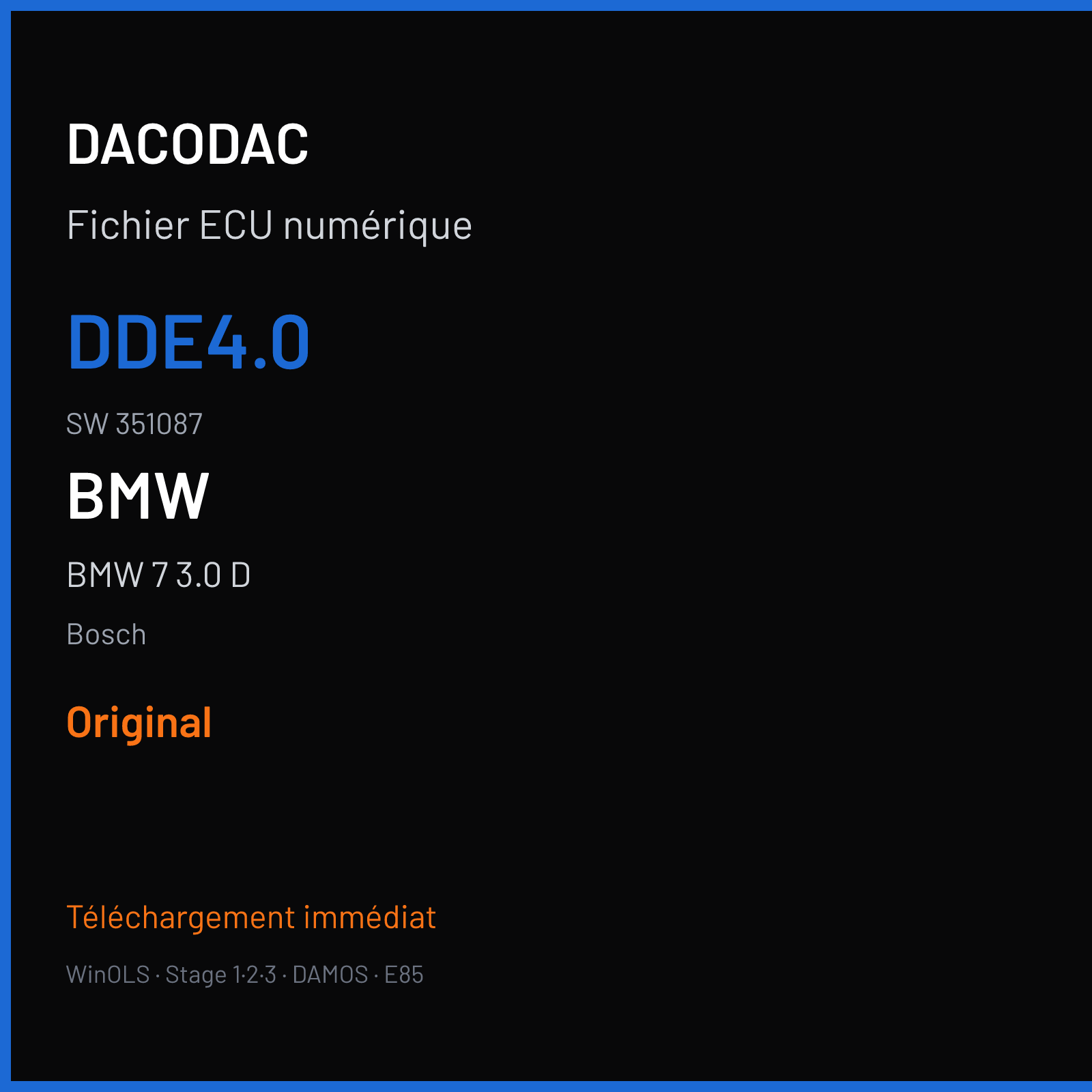 BMW 7 3.0 D (2000) — Bosch — DDE4.0 · 351087 — Original