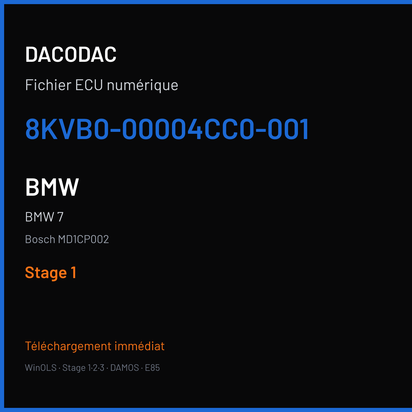 BMW 7 (2018) — Bosch MD1CP002 — 8KVB0-00004CC0-001 — Stage 1