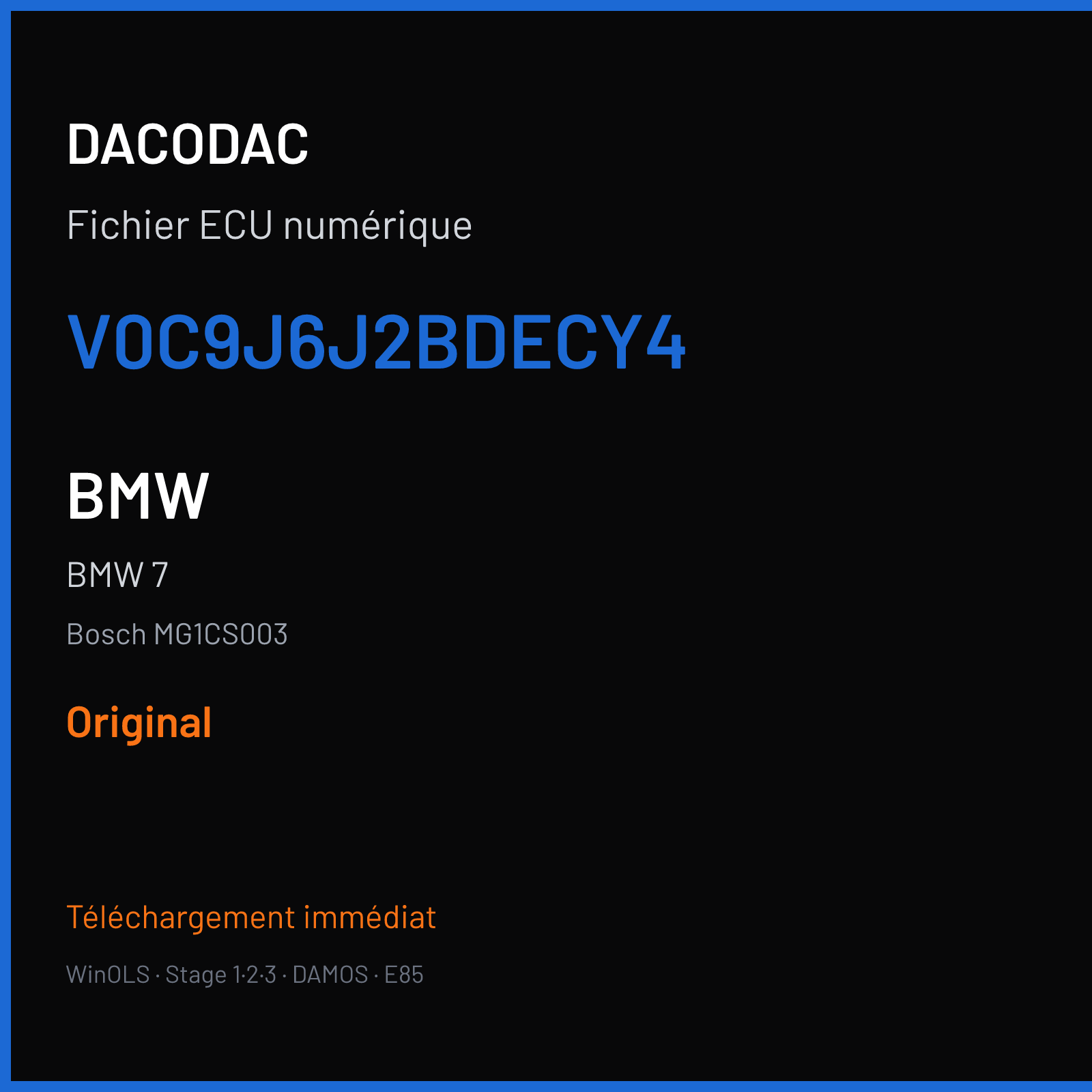 BMW 7 — Bosch MG1CS003 — V0C9J6J2BDECY4 — Original
