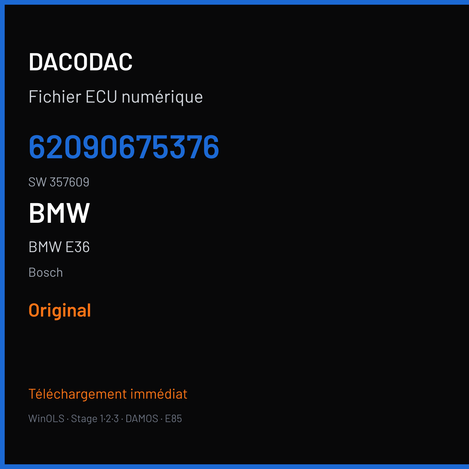 BMW E36 — Bosch — 62090675376 · 357609 — Original