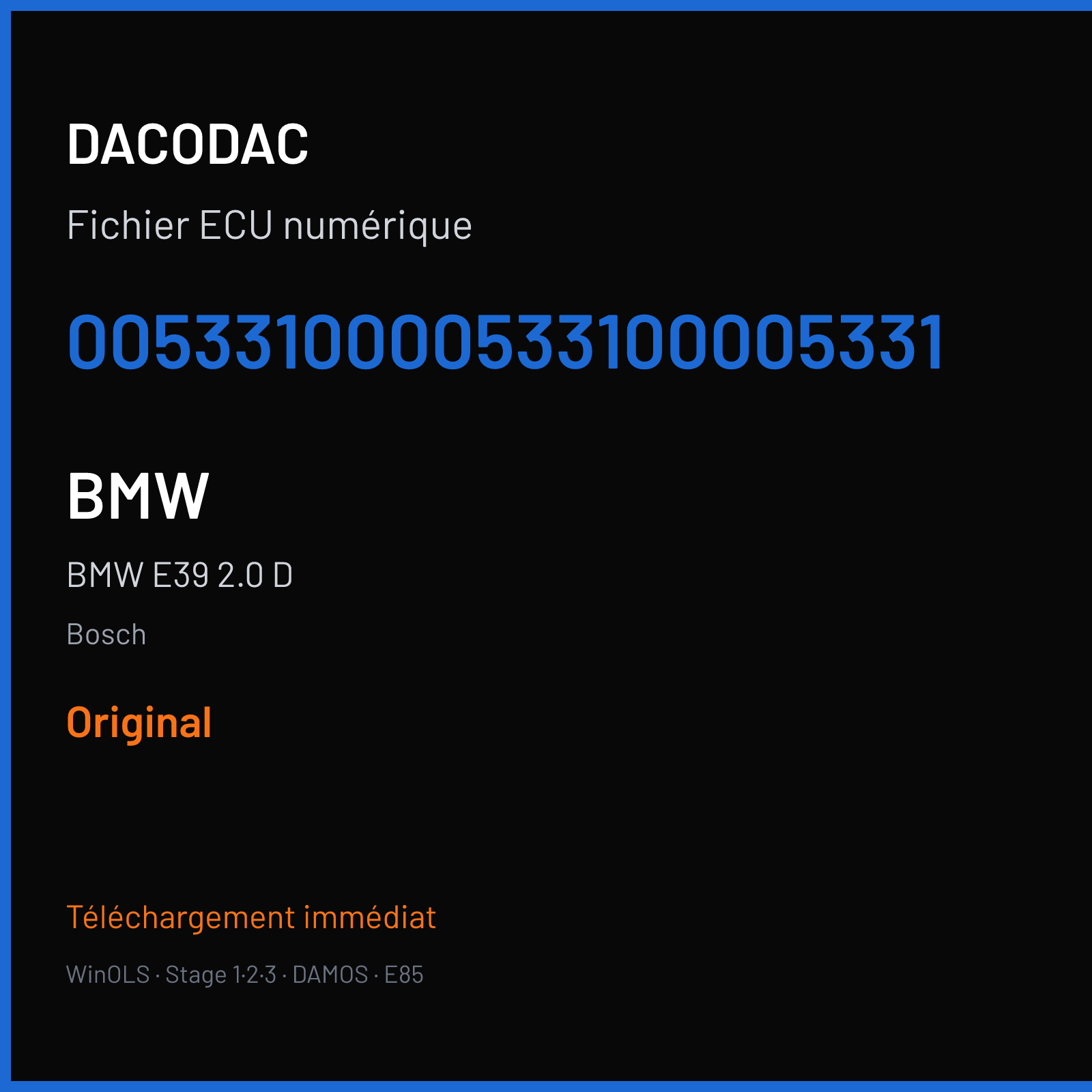 BMW E39 2.0 D (2002) — Bosch — 0053310000533100005331 — Original