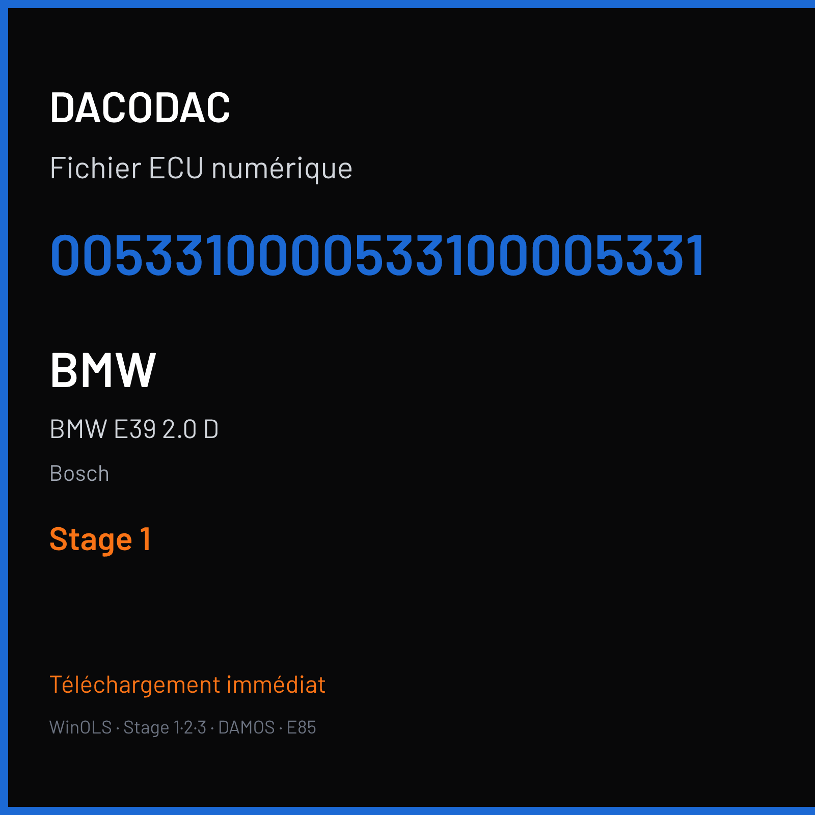 BMW E39 2.0 D (2002) — Bosch — 0053310000533100005331 — Stage 1