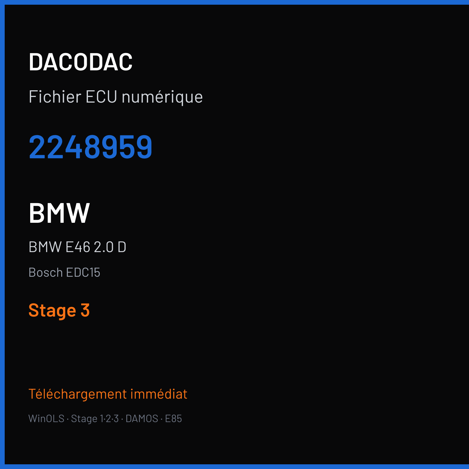 BMW E46 2.0 D (1999) — Bosch EDC15 — 2248959 — Stage 3