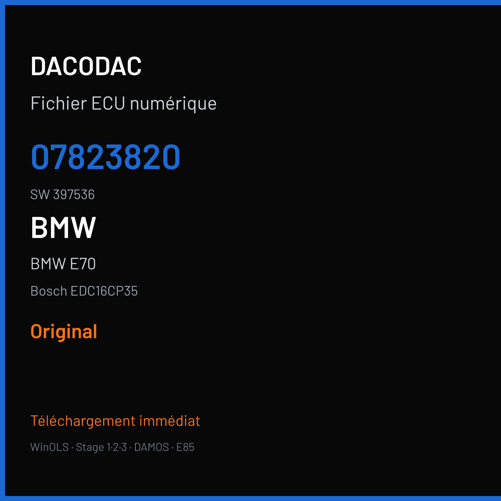 BMW E70 (2008) — Bosch EDC16CP35 — 07823820 · 397536 — Original