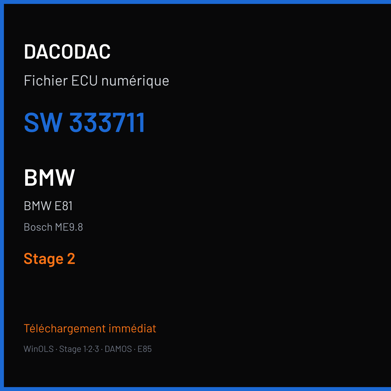 BMW E81 (2010) — Bosch ME9.8 — 333711 — Stage 2
