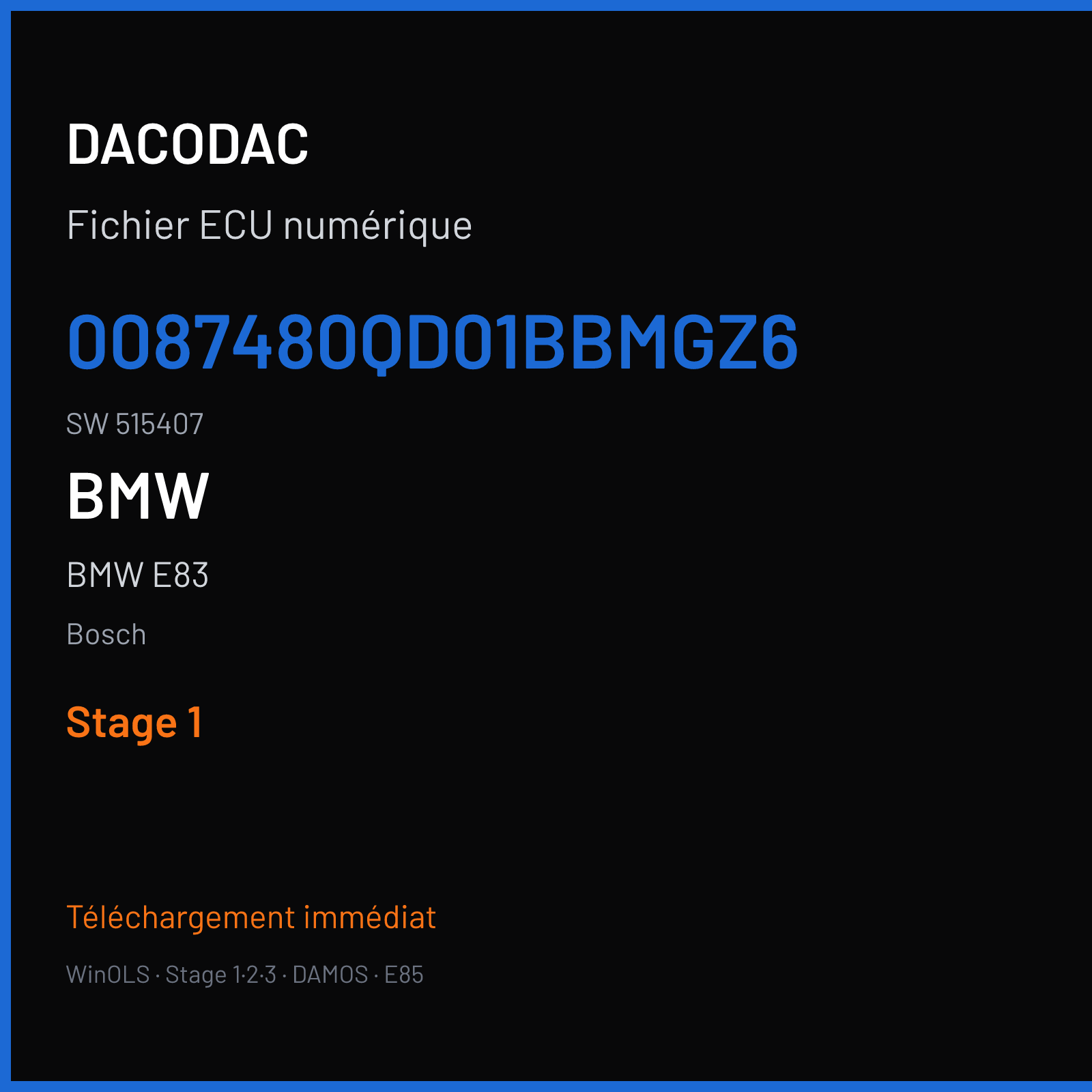 BMW E83 (2011) — Bosch — 0087480QD01BBMGZ6 · 515407 — Stage 1