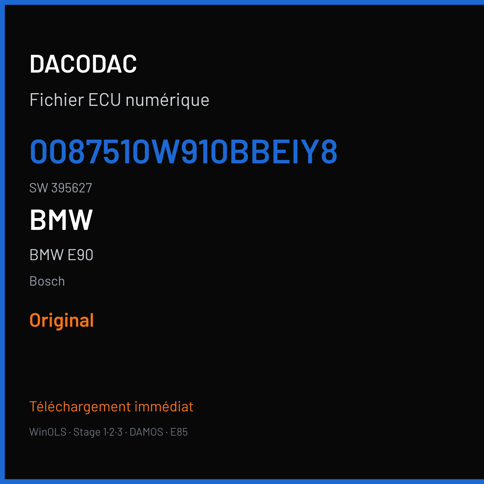 BMW E90 — Bosch — 0087510W910BBEIY8 · 395627 — Original
