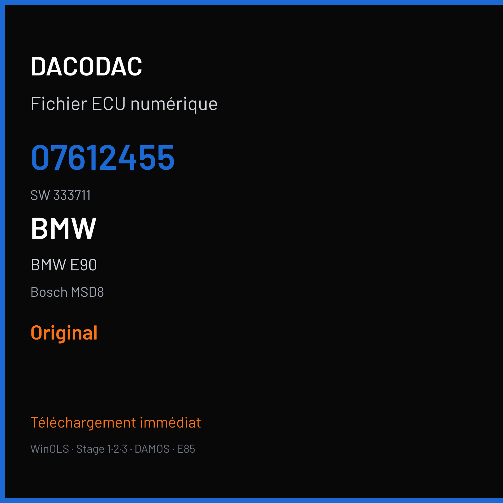 BMW E90 (2010) — Bosch MSD8 — 07612455 · 333711 — Original