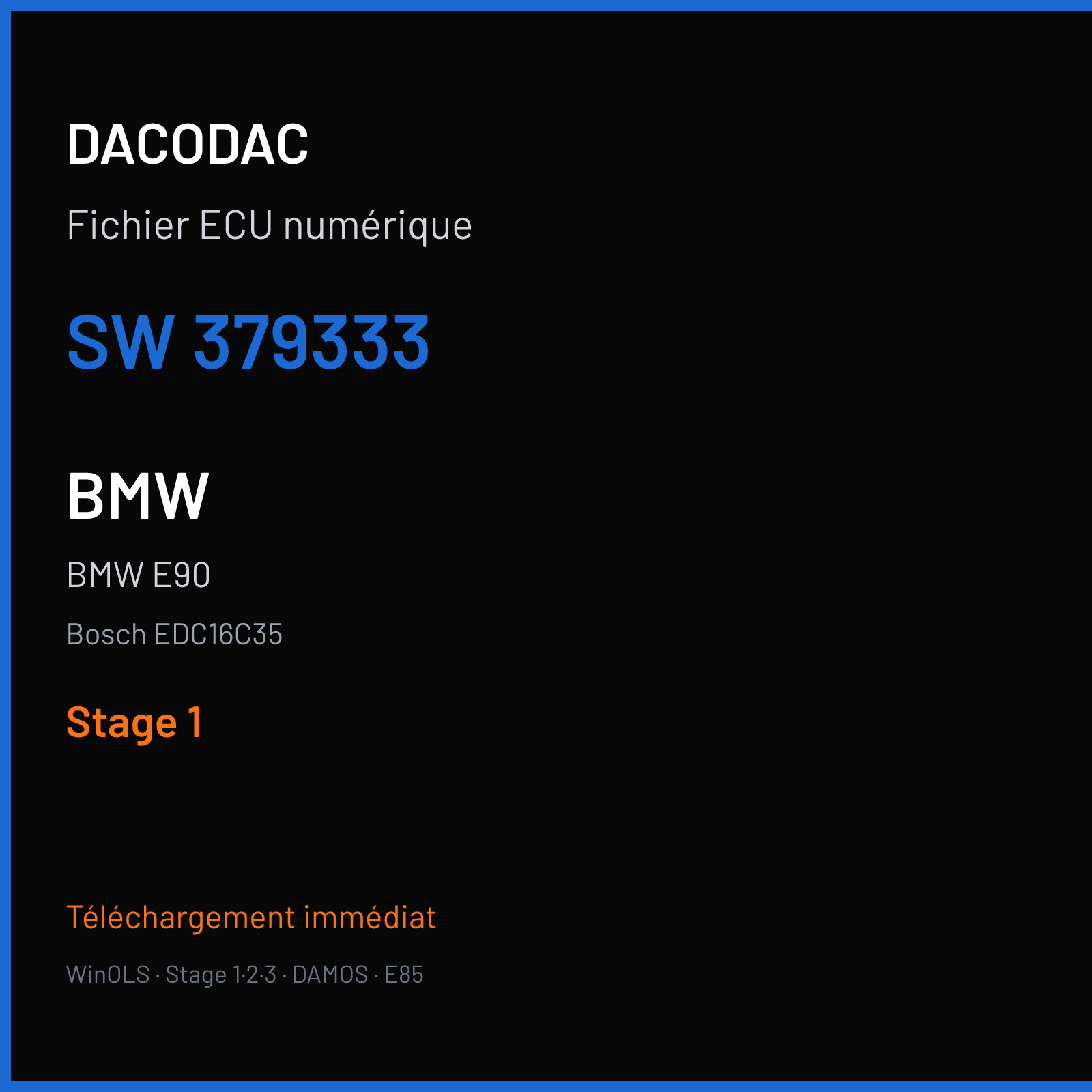 BMW E90 (2005) — Bosch EDC16C35 — 379333 — Stage 1