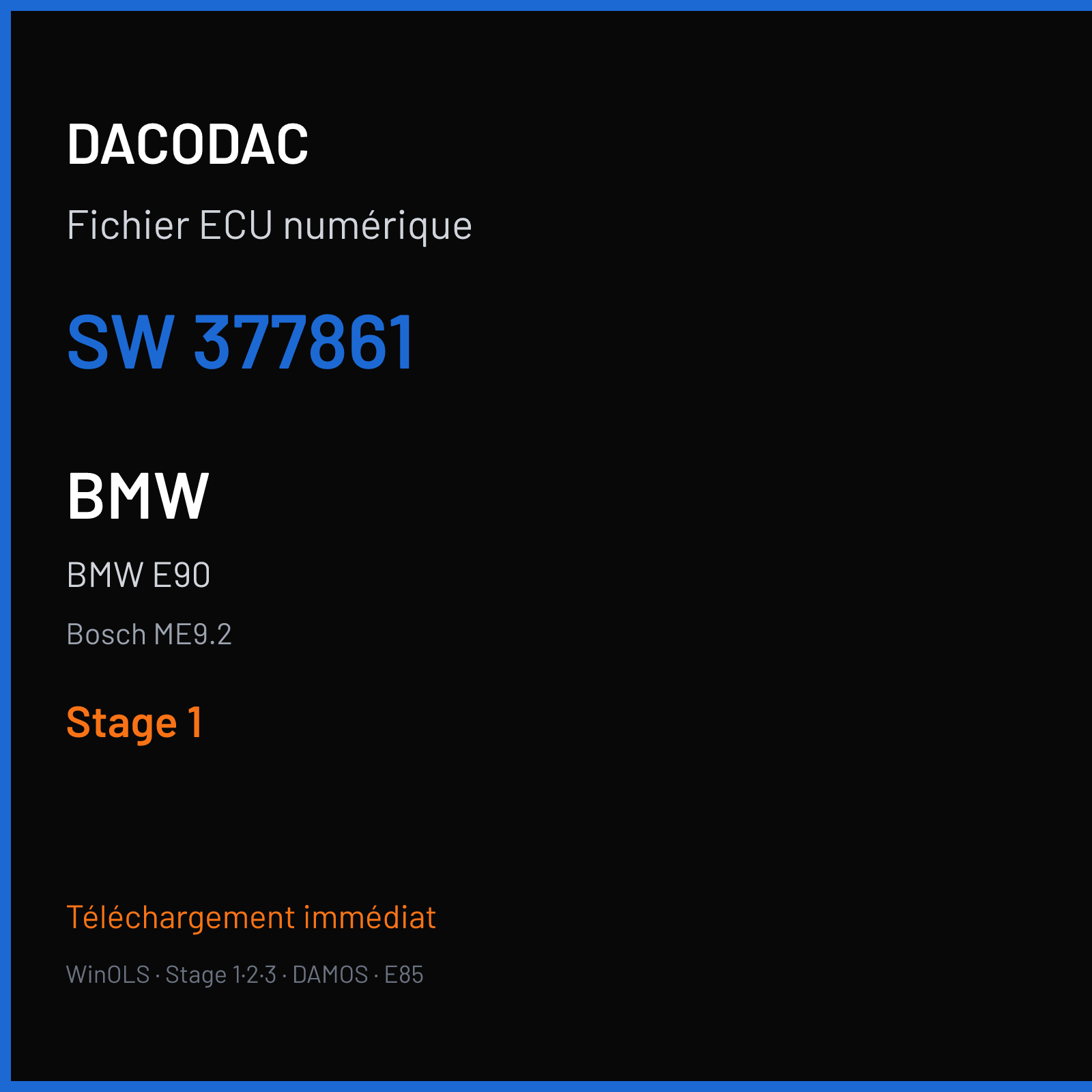 BMW E90 (2006) — Bosch ME9.2 — 377861 — Stage 1