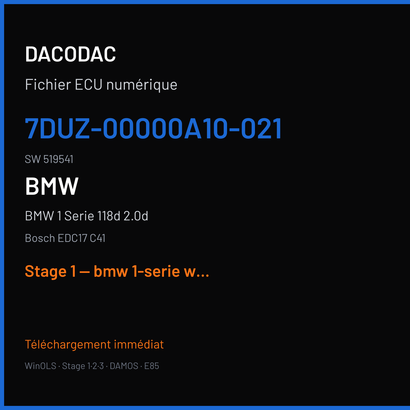 BMW 1 Serie 118d 2.0d (2012) — Bosch EDC17 C41 — 7DUZ-00000A10-021 · 519541 — Stage 1 — bmw 1-serie wba1c11040e875744 alientech-kessv2 stage 1