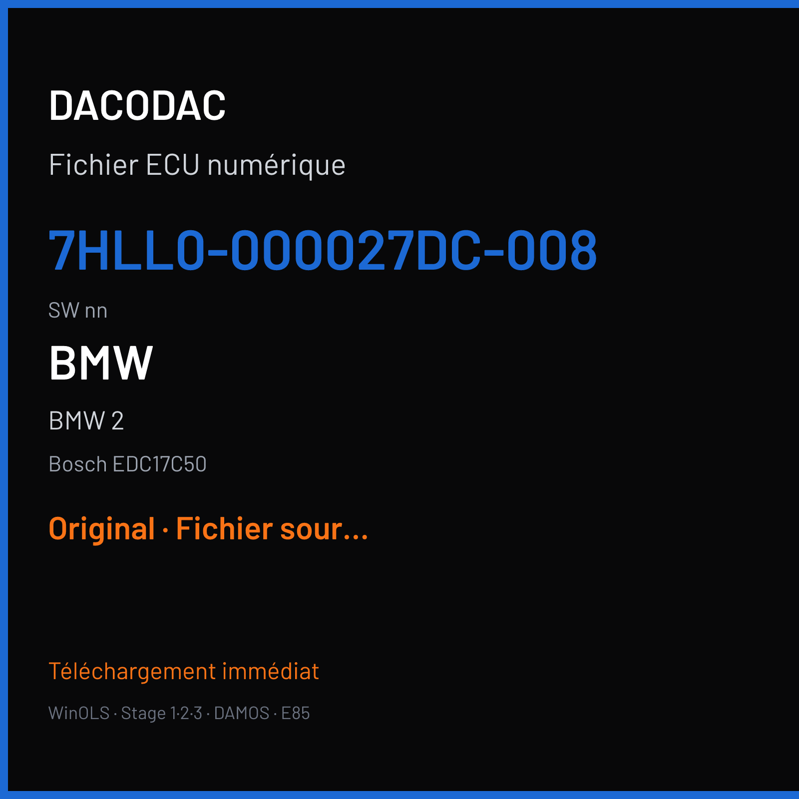 BMW 2 (2013) — Bosch EDC17C50 — 7HLL0-000027DC-008 · nn — Original