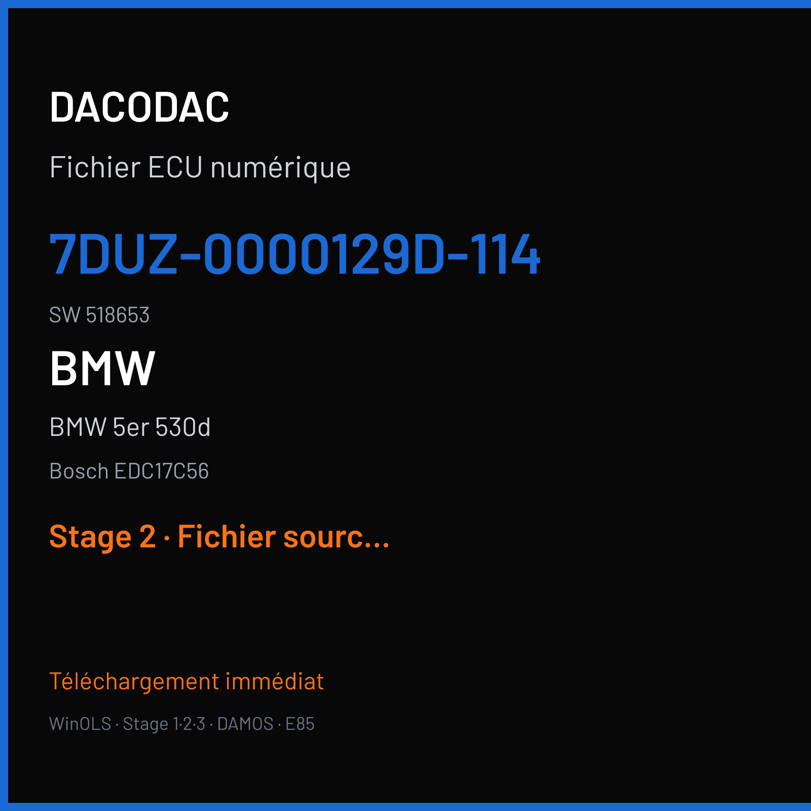 BMW 5er 530d (2012) — Bosch EDC17C56 — 7DUZ-0000129D-114 · 518653 — Stage 2