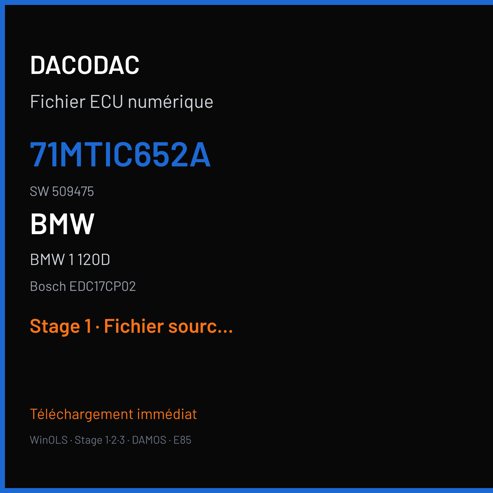 BMW 1 120D (2007) — Bosch EDC17CP02 — 71MTIC652A · 509475 — Stage 1