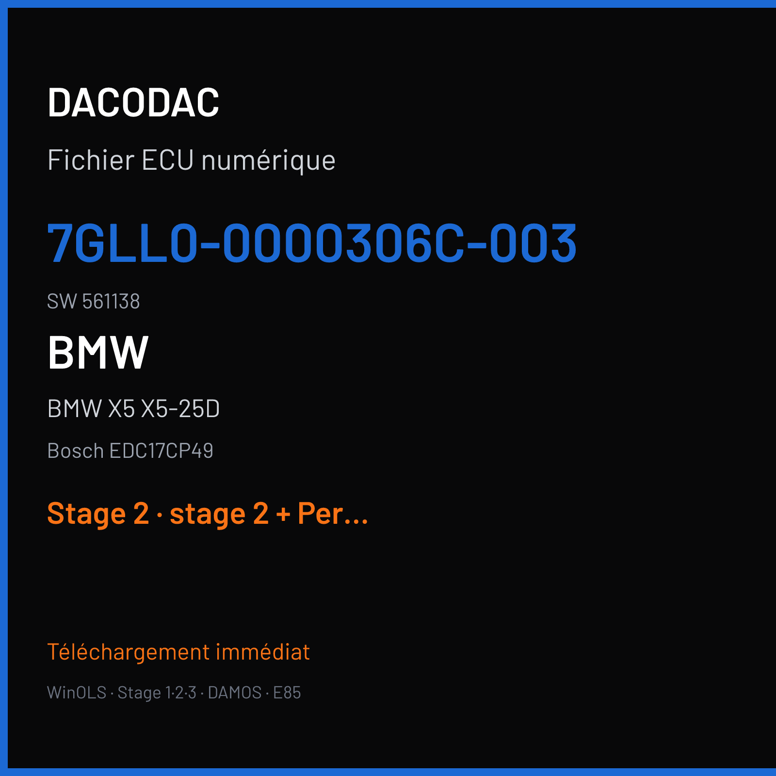 BMW X5 X5-25D (2015) — Bosch EDC17CP49 — 7GLL0-0000306C-003 · 561138 — Stage 2