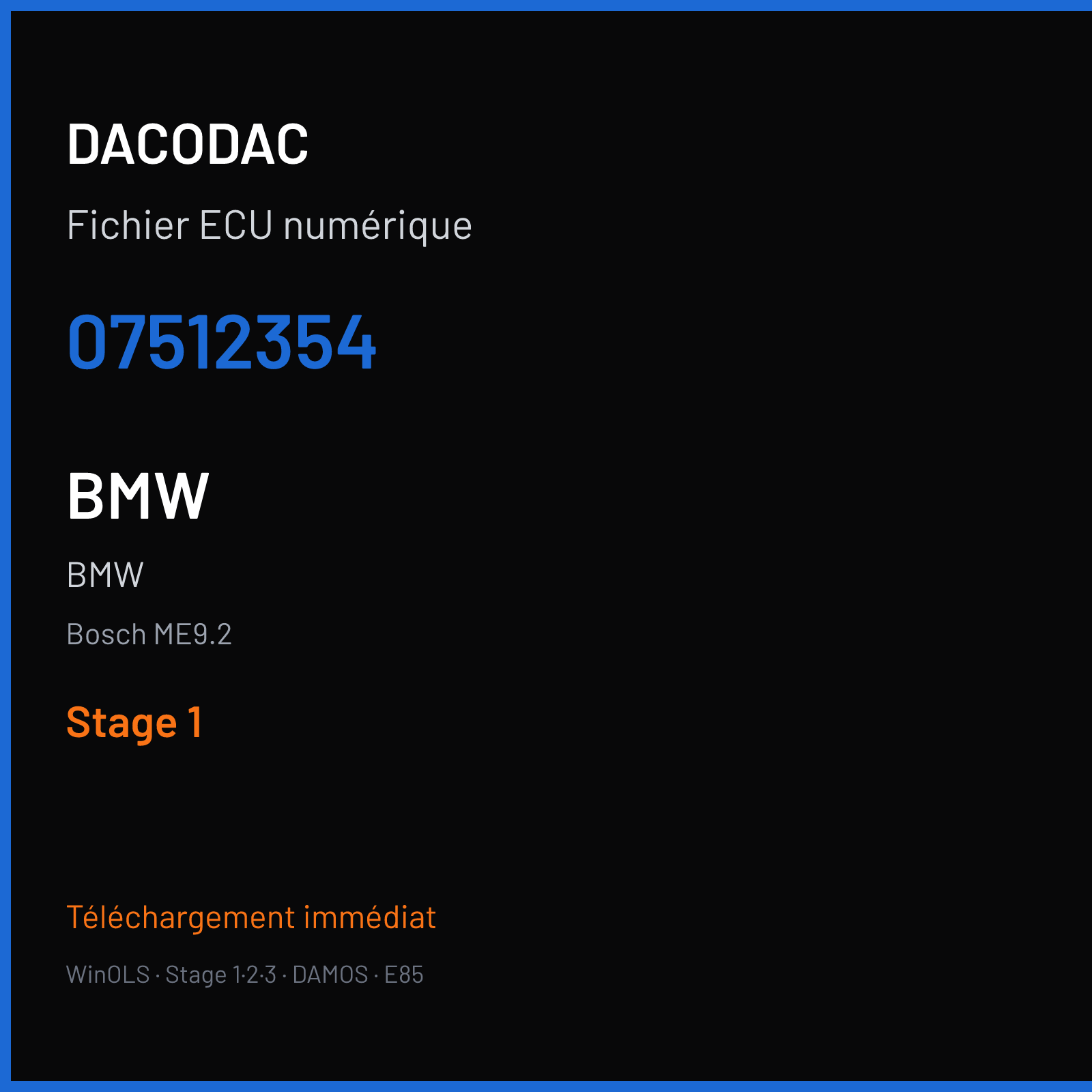 BMW — Bosch ME9.2 — 07512354 — Stage 1