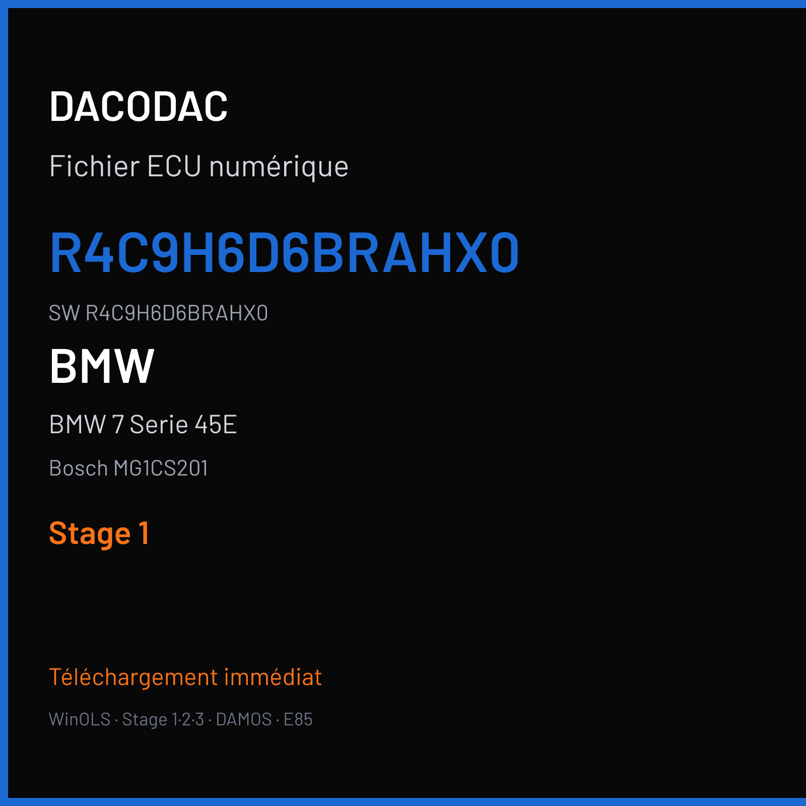 BMW 7 Serie 45E 394 ch (2020) — Bosch MG1CS201 — R4C9H6D6BRAHX0 · R4C9H6D6BRAHX0 · R4C2H6D6B — Stage 1