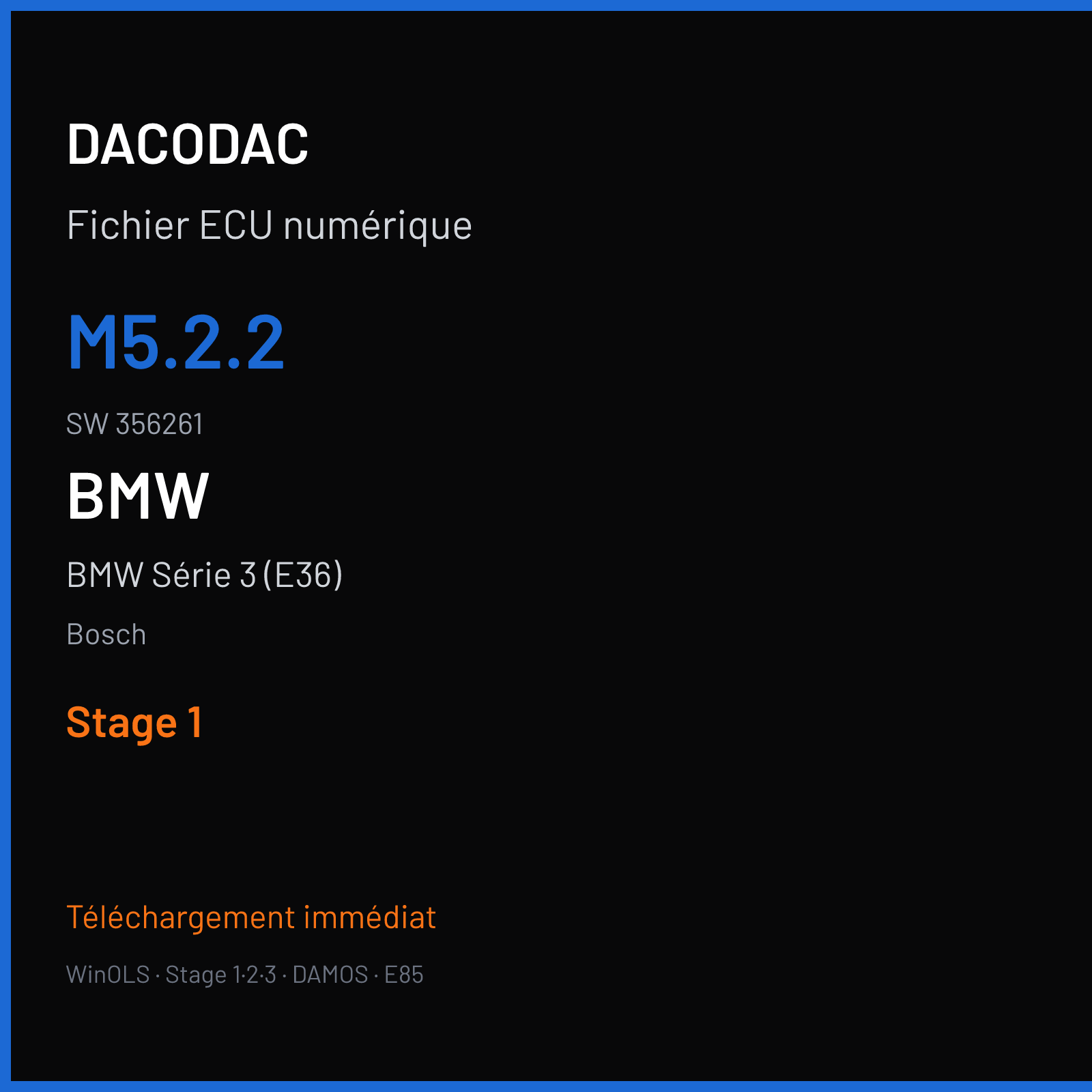 BMW Série 3 (E36) (1998) — Bosch — M5.2.2 · 356261 — Stage 1