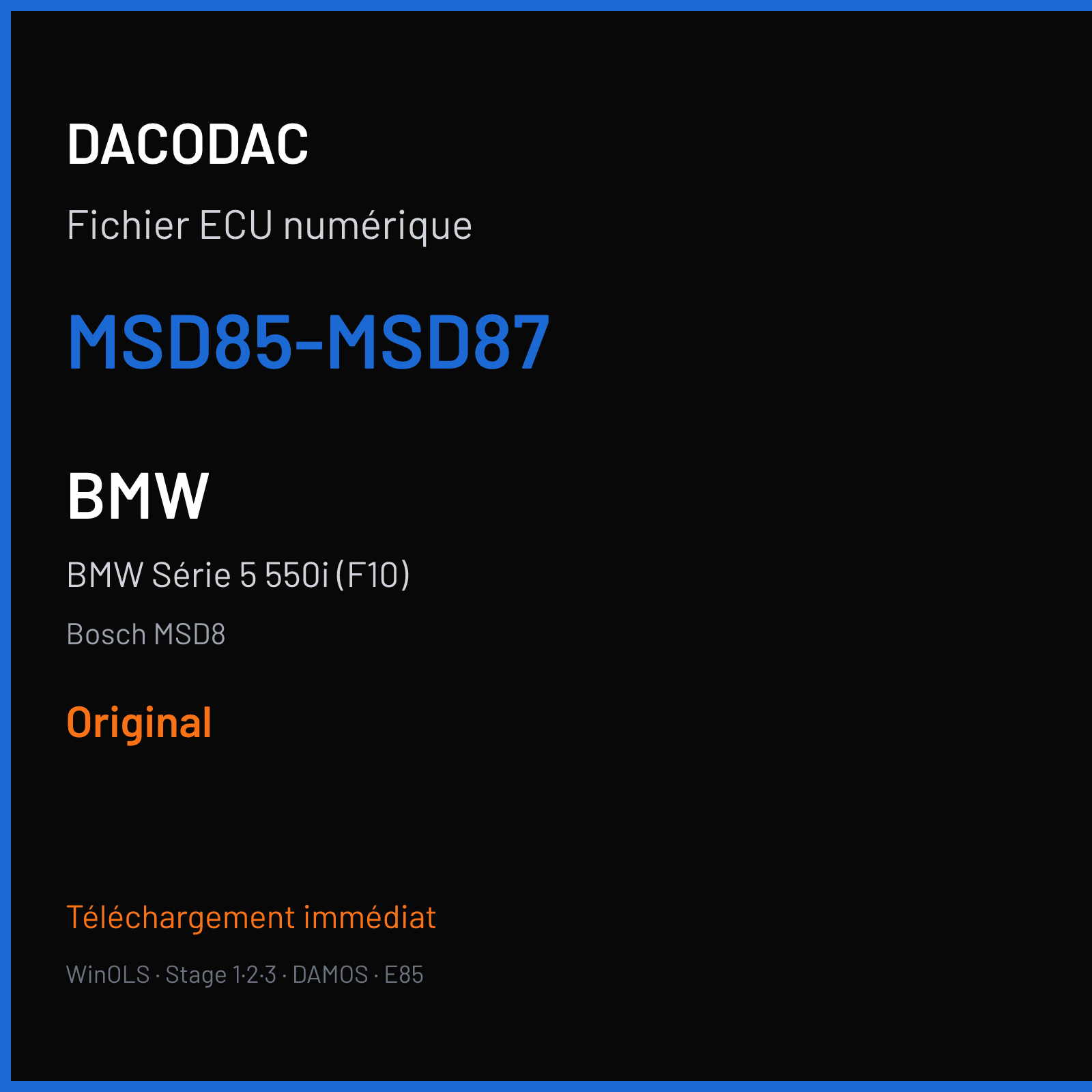 BMW Série 5 550i (F10) (2016) — Bosch MSD8 — MSD85-MSD87 — Original
