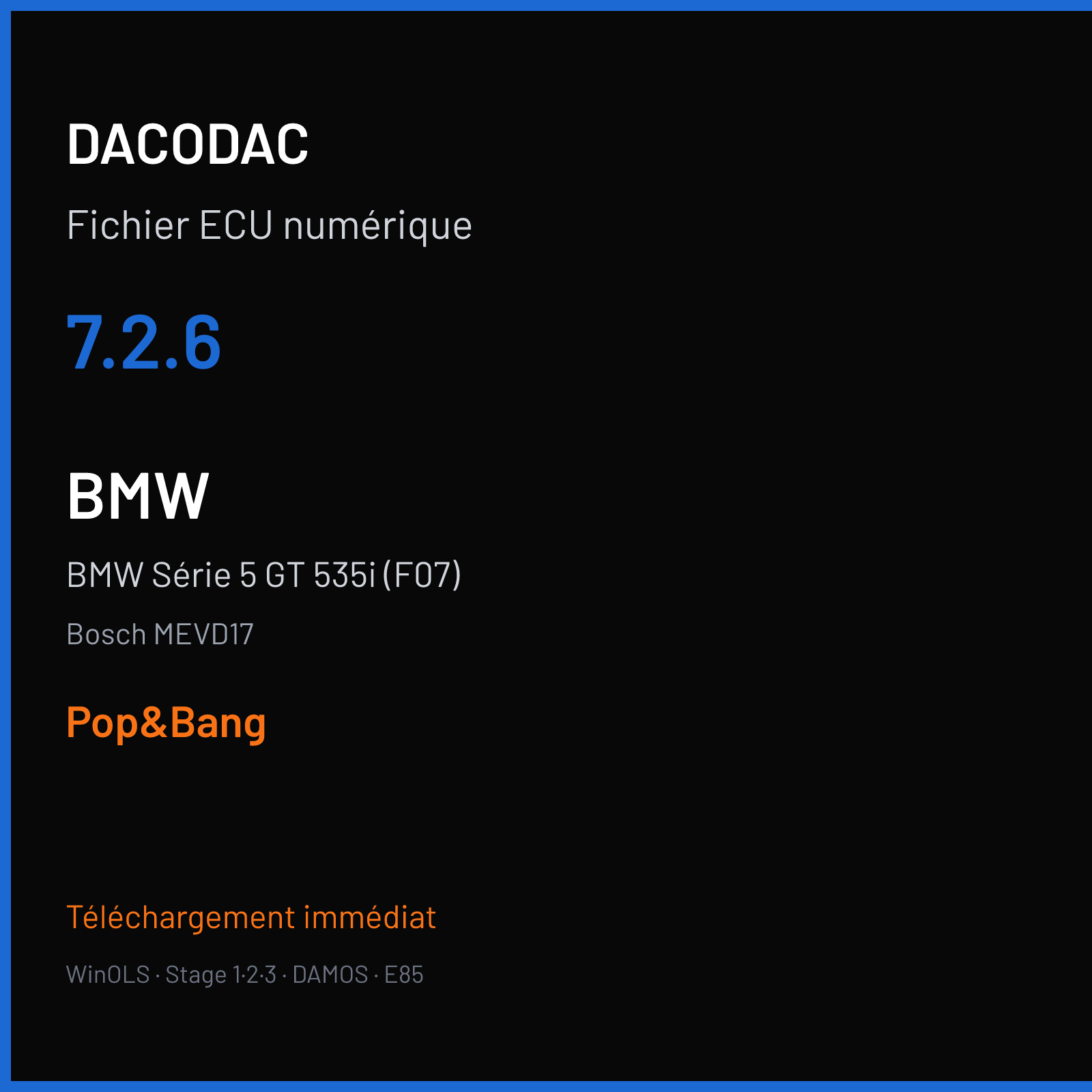 BMW Série 5 GT 535i (F07) 2.6 (2009) — Bosch MEVD17 — 7.2.6 — Pop&Bang