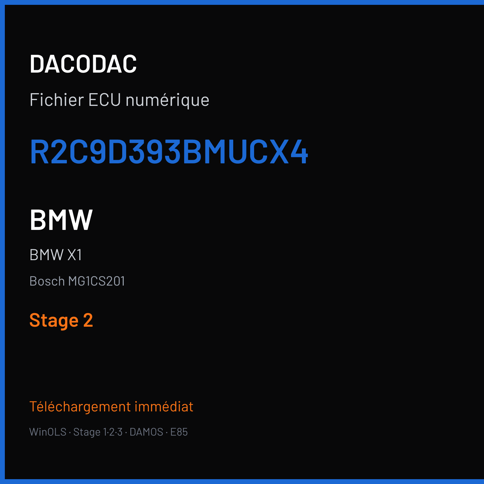 BMW X1 — Bosch MG1CS201 — R2C9D393BMUCX4 — Stage 2