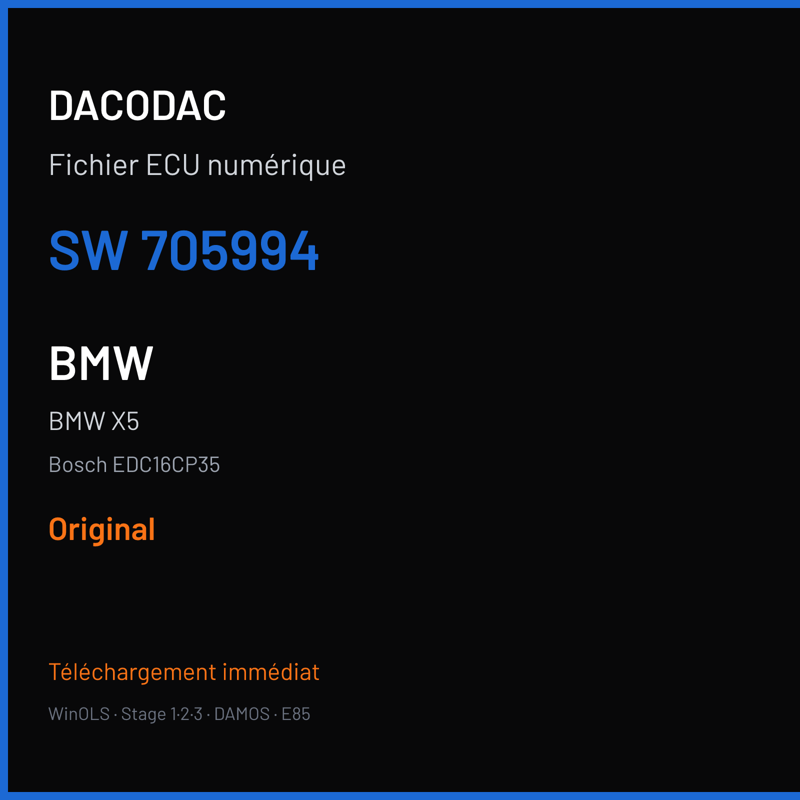 BMW X5 (2007) — Bosch EDC16CP35 — 705994 — Original