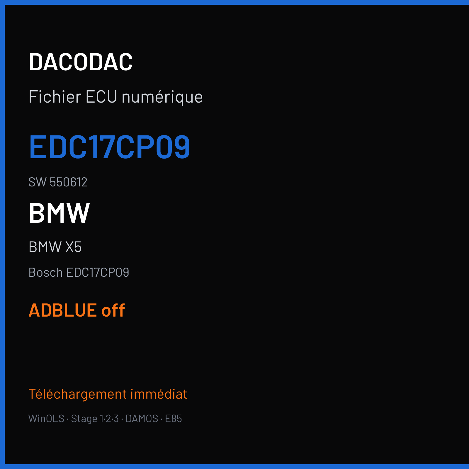 BMW X5 (2011) — Bosch EDC17CP09 — EDC17CP09 · 550612 — ADBLUE off