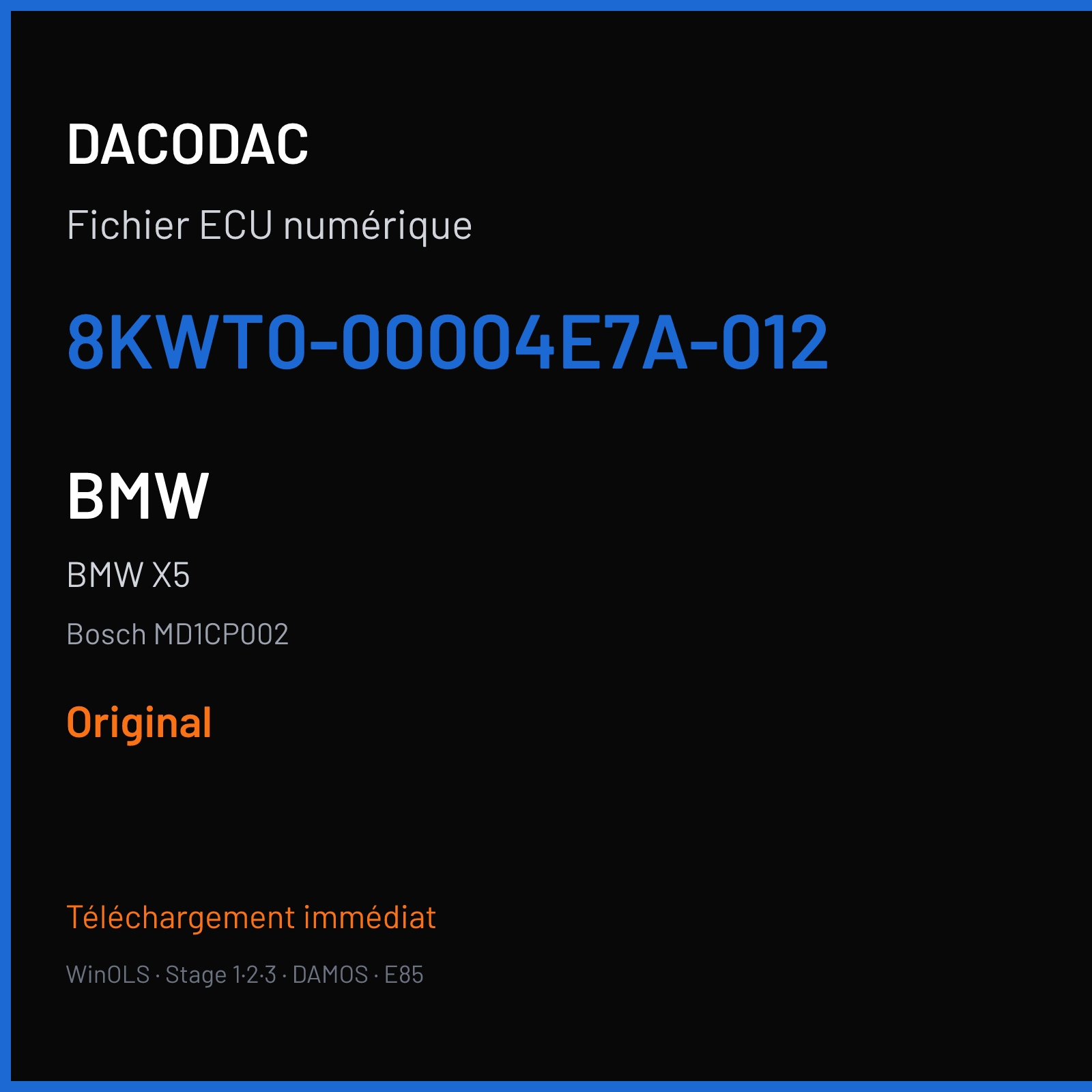 BMW X5 (2020) — Bosch MD1CP002 — 8KWT0-00004E7A-012 — Original