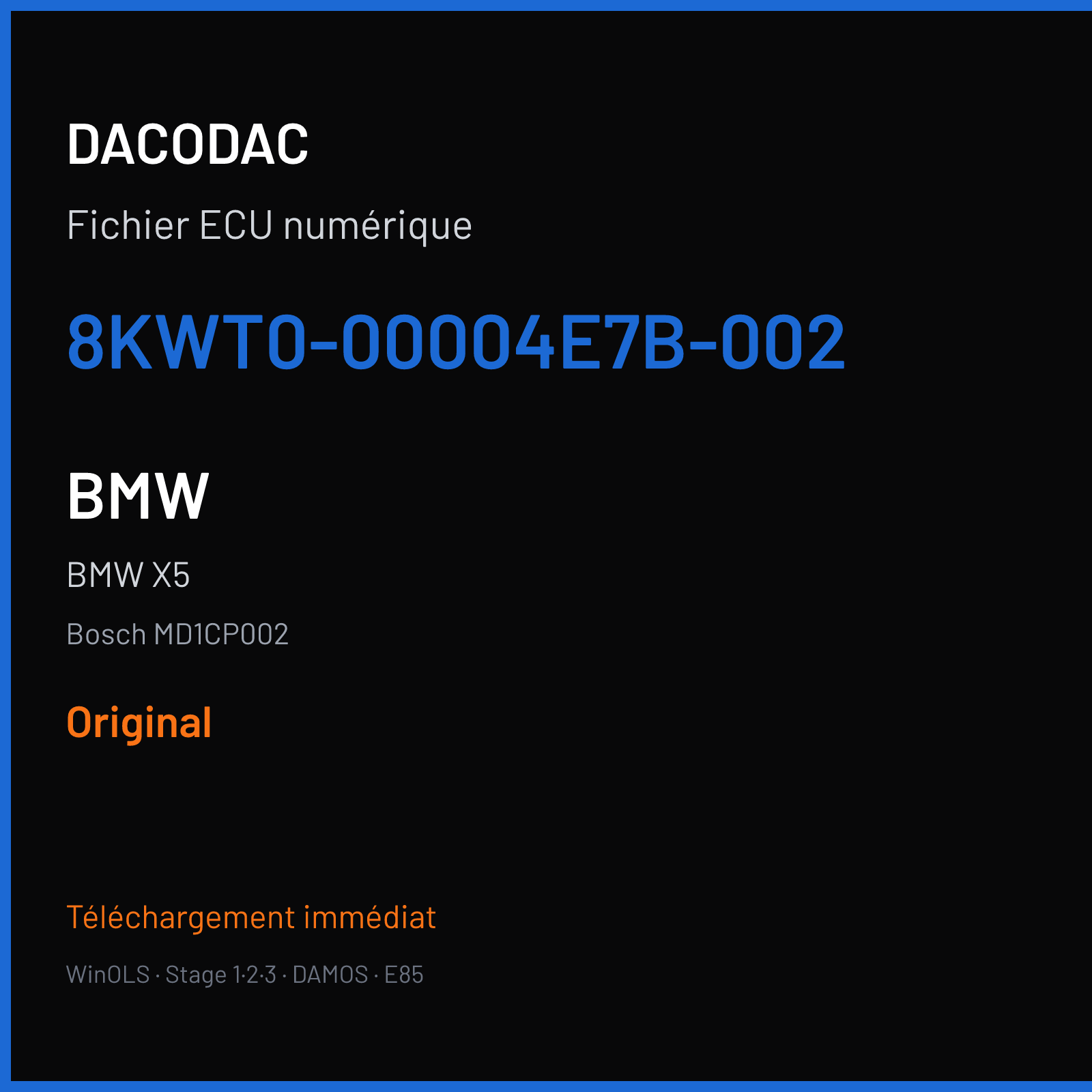 BMW X5 (2019) — Bosch MD1CP002 — 8KWT0-00004E7B-002 — Original