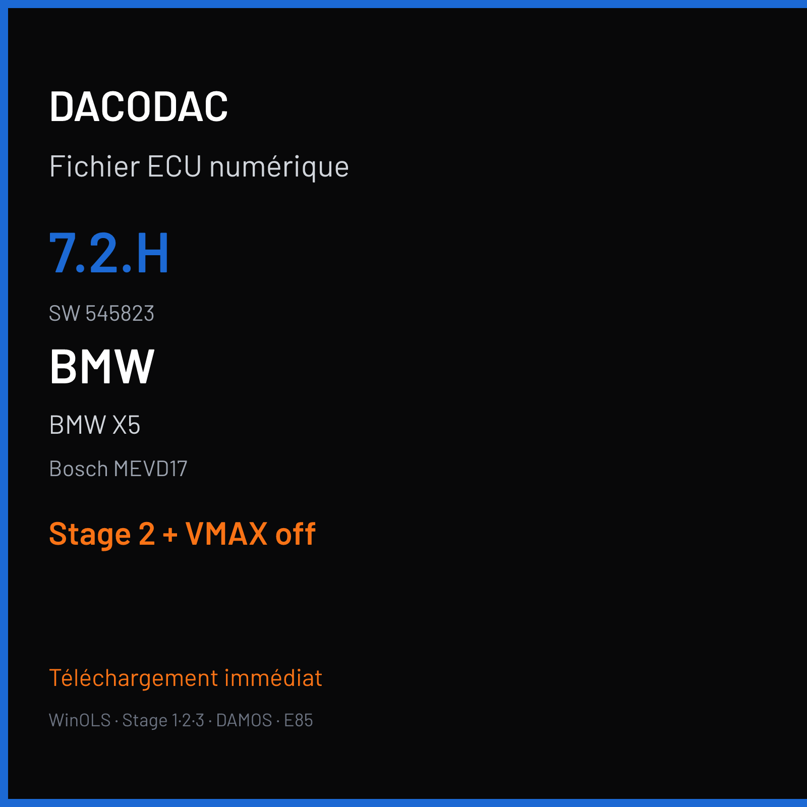 BMW X5 — Bosch MEVD17 — 7.2.H · 545823 — Stage 2 + VMAX off