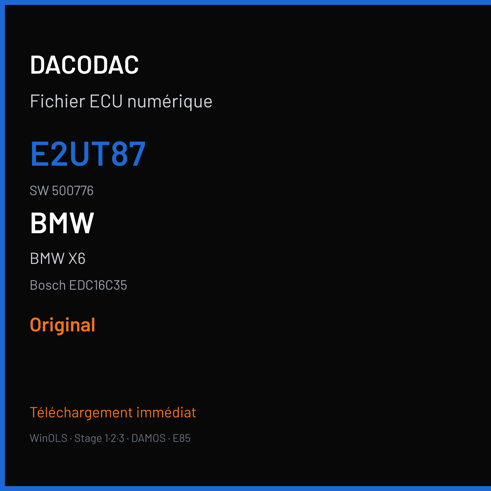 BMW X6 (2012) — Bosch EDC16C35 — E2UT87 · 500776 — Original