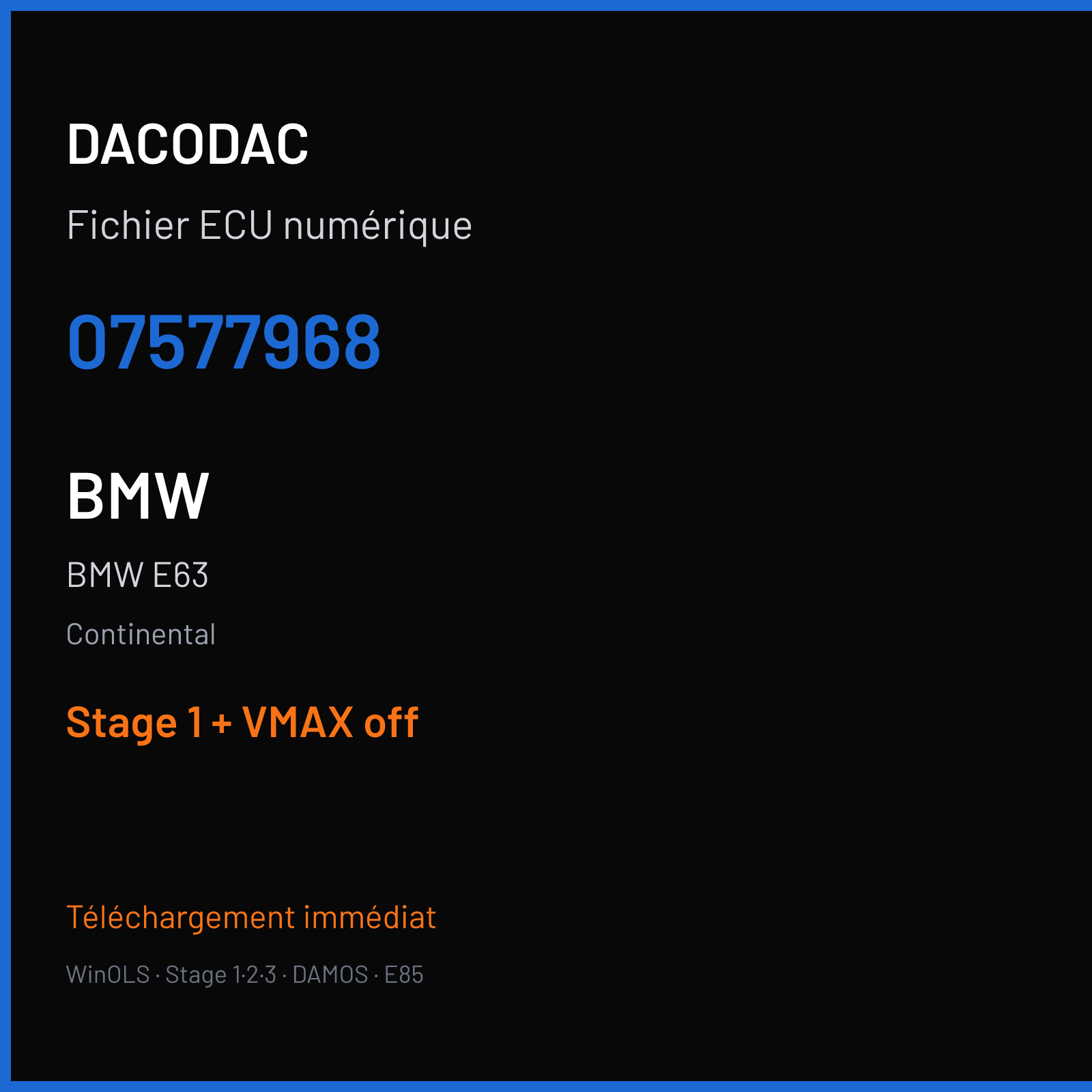 BMW E63 (2005) — Continental — 07577968 — Stage 1 + VMAX off