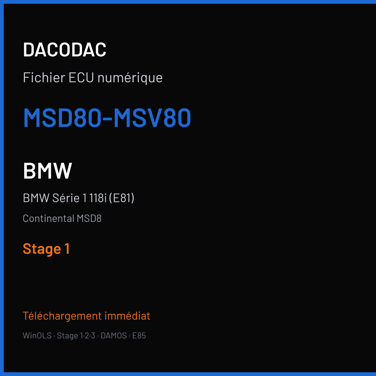 BMW Série 1 118i (E81) (2008) — Continental MSD8 — MSD80-MSV80 — Stage 1
