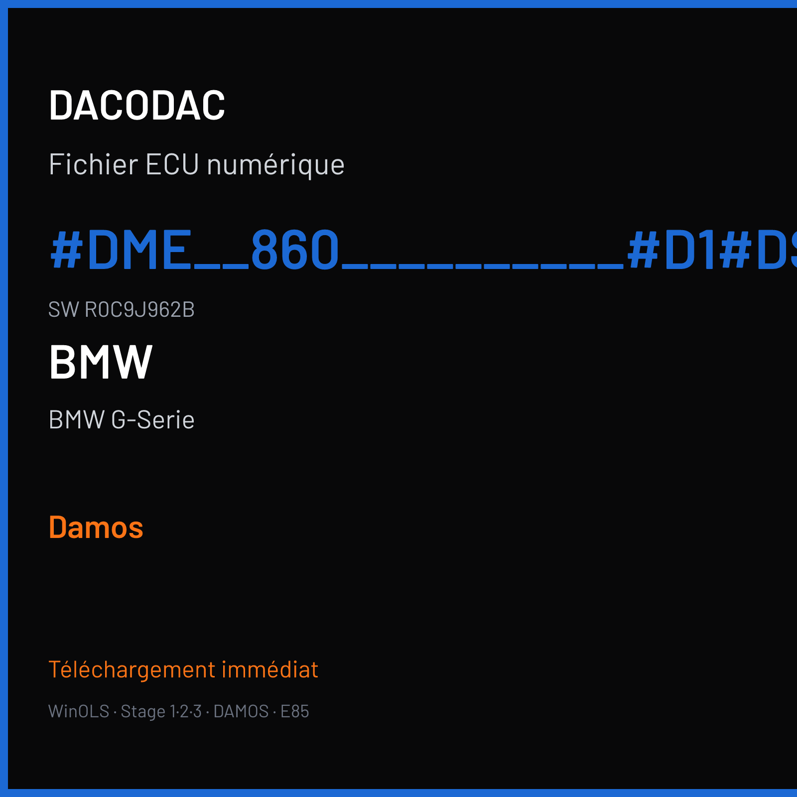 BMW G-Serie — #DME__860__________#D1#DST#_______________________________________________________________________________ · R0C9J962B — Damos