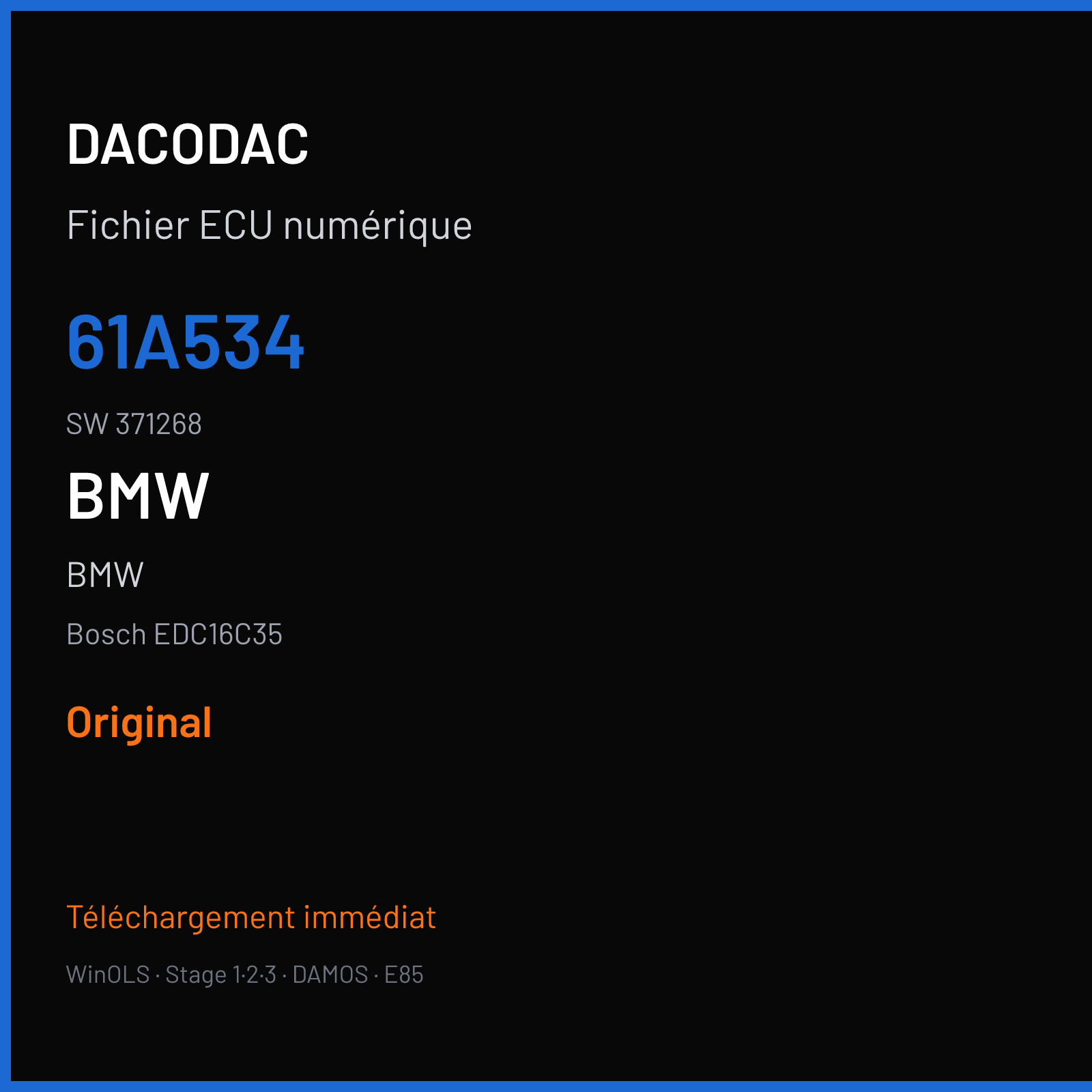 BMW — Bosch EDC16C35 — 61A534 · 371268 — Original