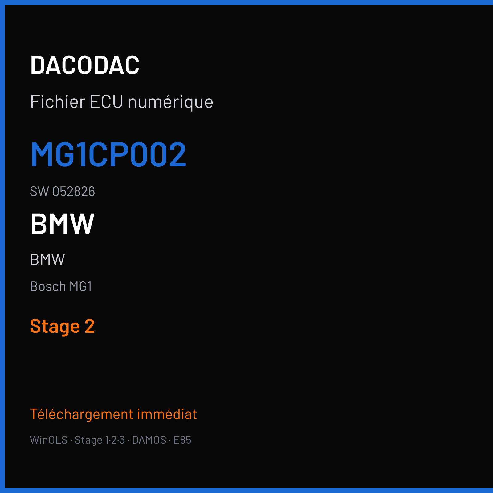 BMW (2019) — Bosch MG1 — MG1CP002 · 052826 — Stage 2