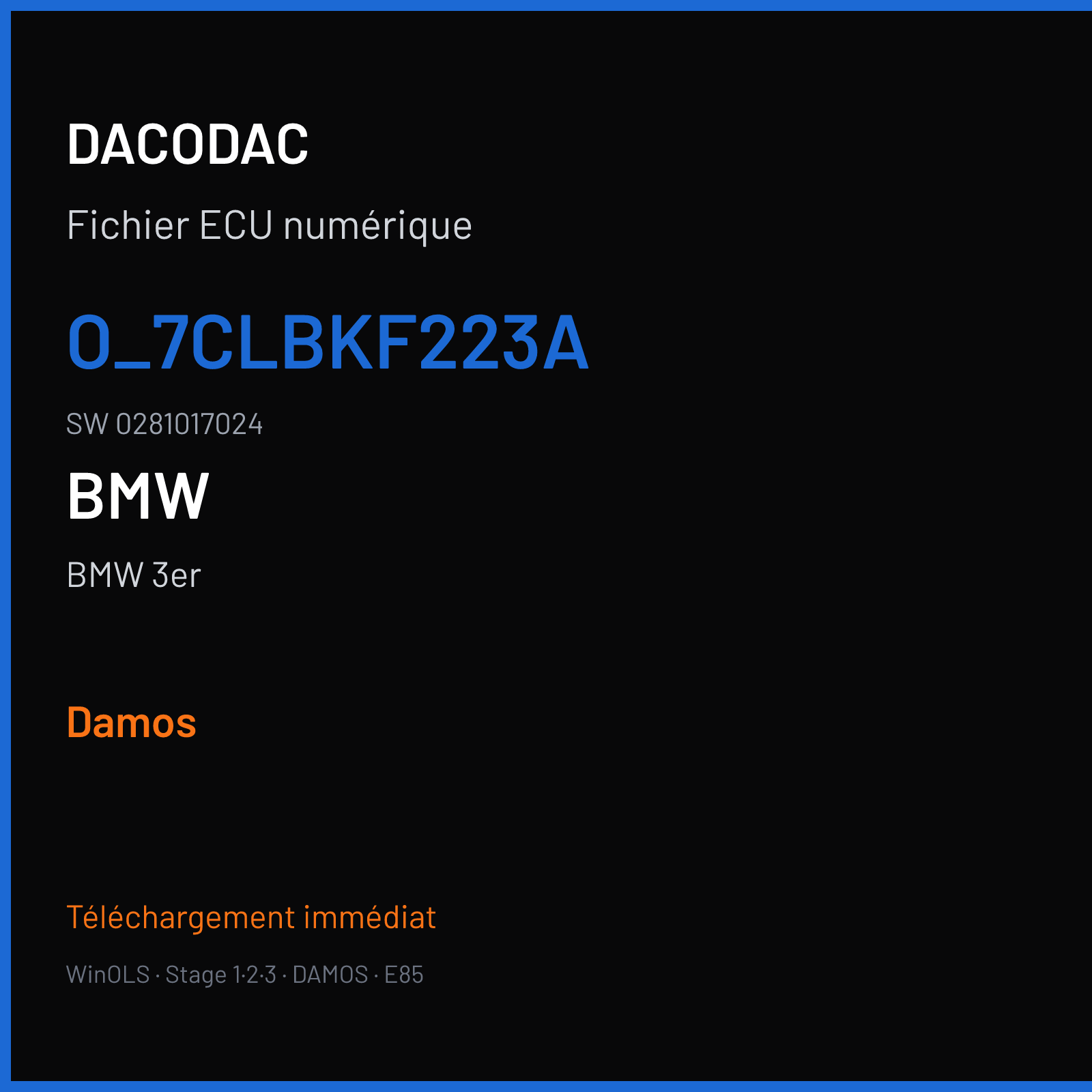 BMW 3er — O_7CLBKF223A · 0281017024 — Damos