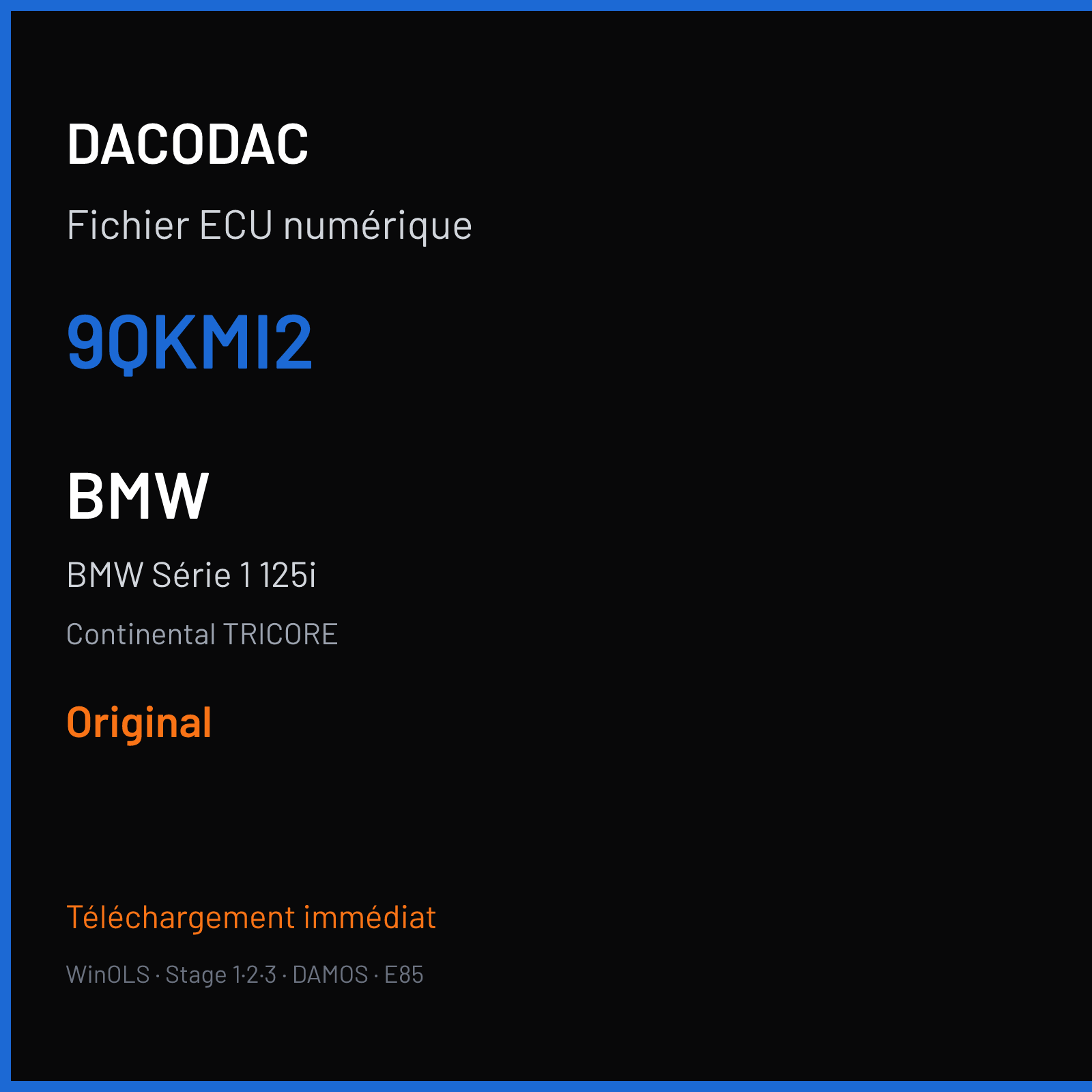 BMW Série 1 125i (2009) — Continental TRICORE — 9QKMI2 — Original