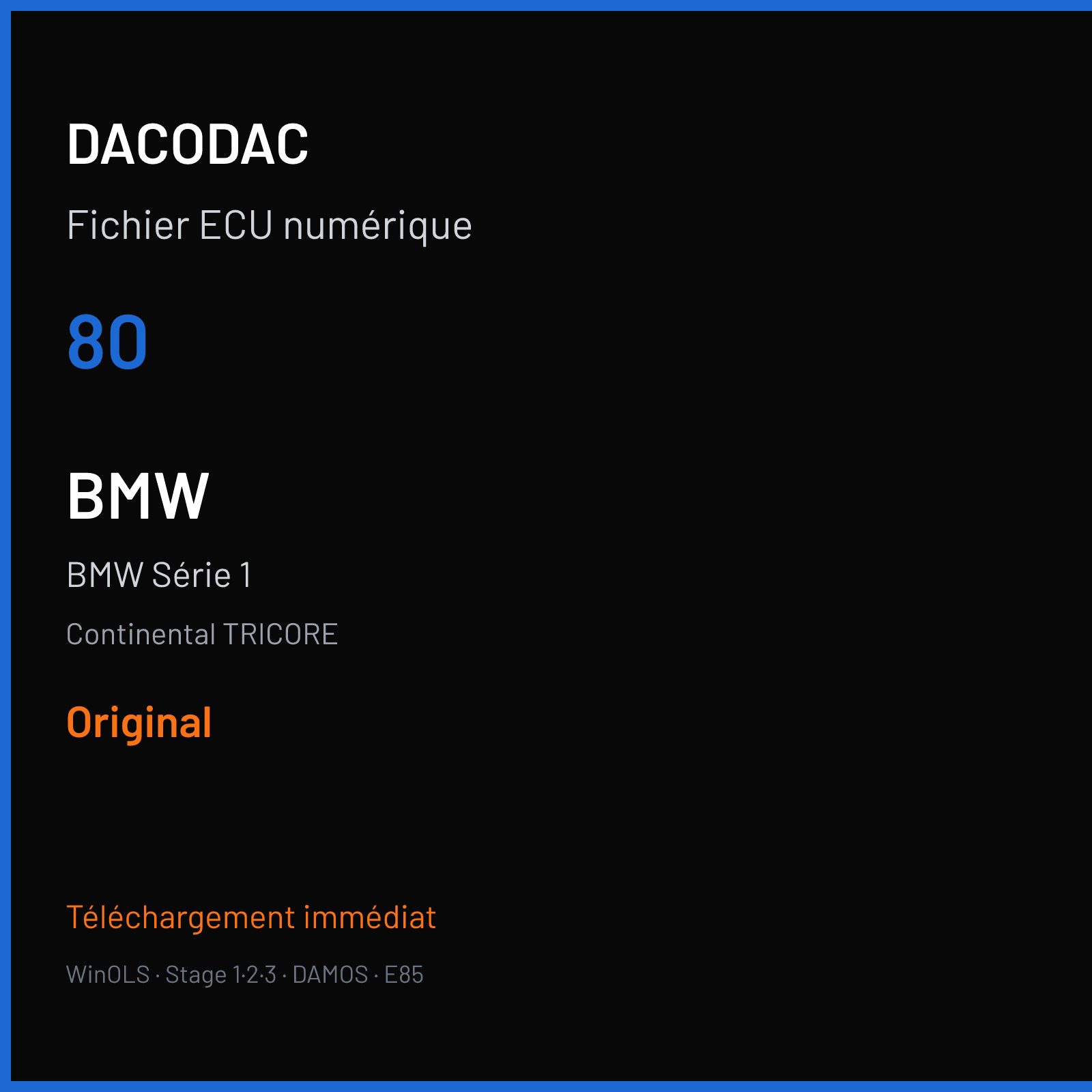 BMW Série 1 (2009) — Continental TRICORE — 80 — Original