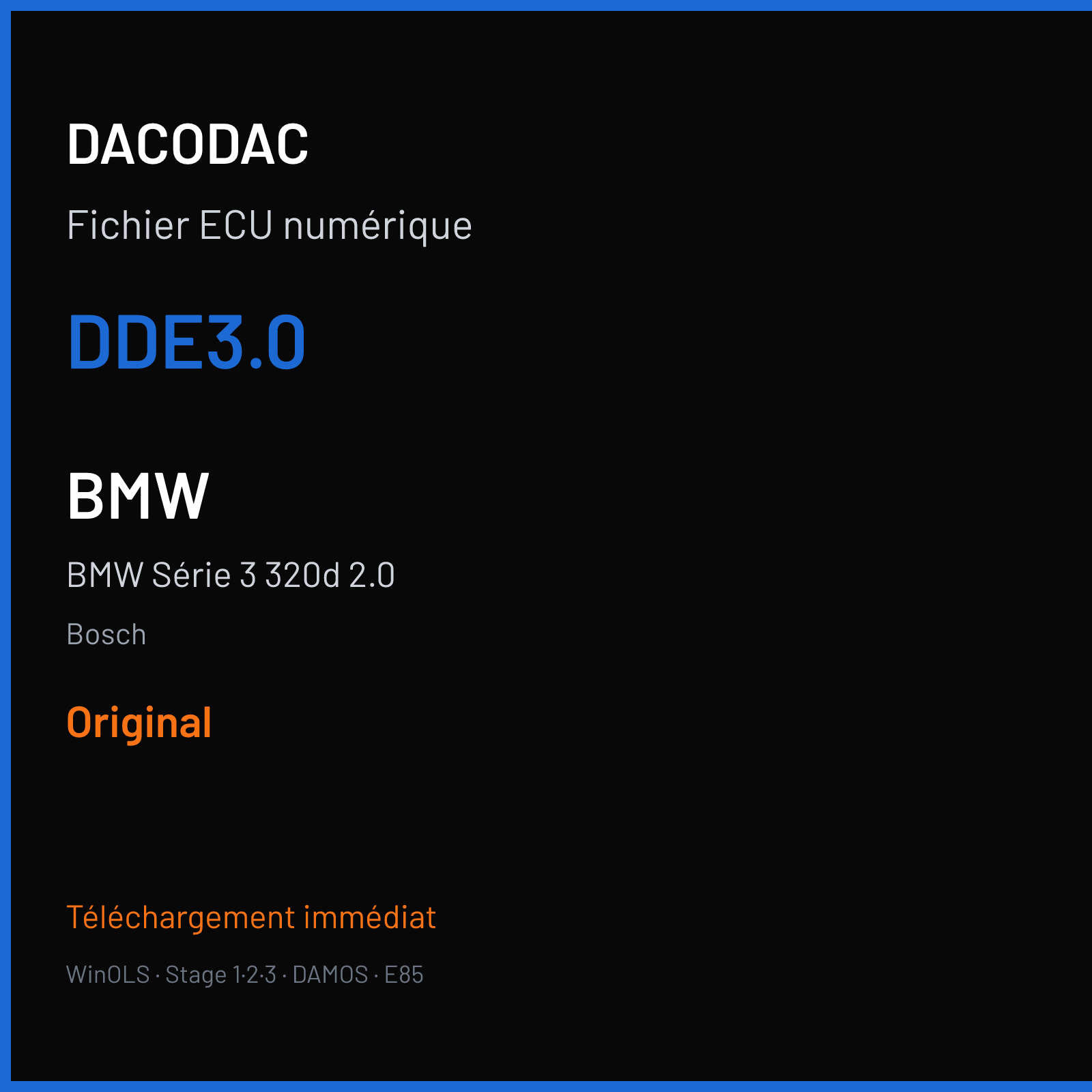 BMW Série 3 320d 2.0 (2000) — Bosch — DDE3.0 — Original