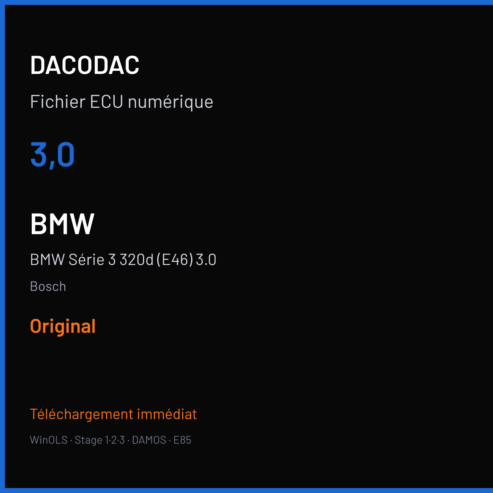 BMW Série 3 320d (E46) 3.0 (2001) — Bosch — 3,0 — Original