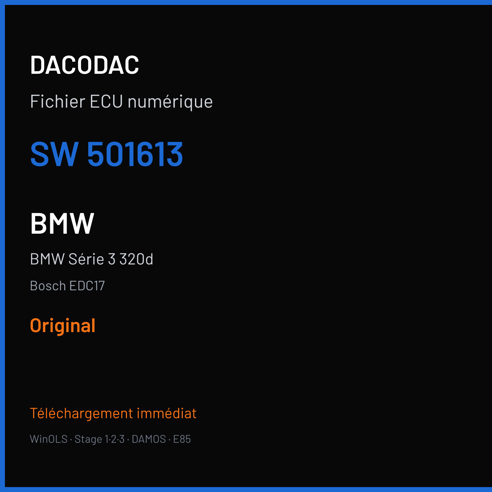 BMW Série 3 320d (2010) — Bosch EDC17 — 501613 — Original