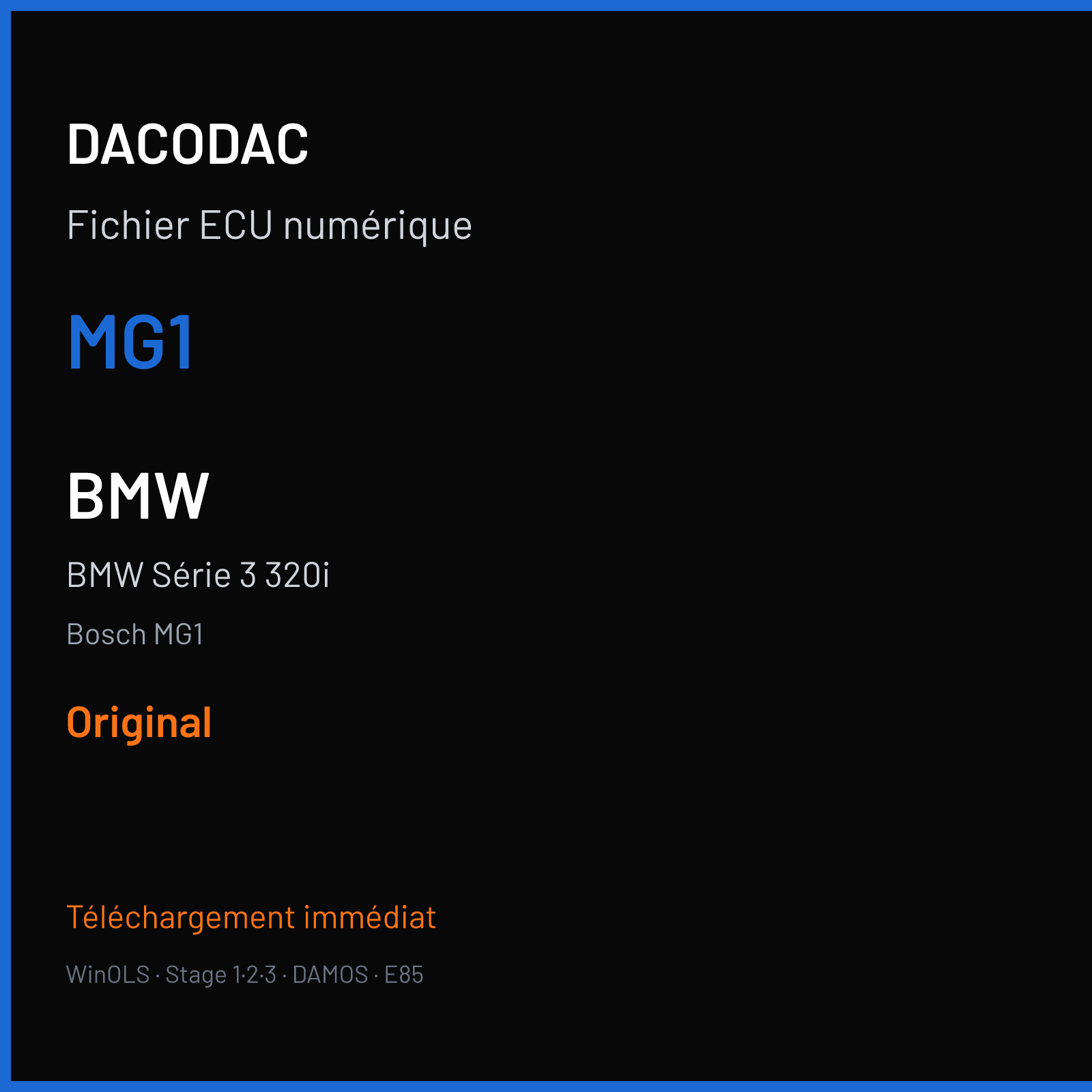 BMW Série 3 320i (2017) — Bosch MG1 — MG1 — Original