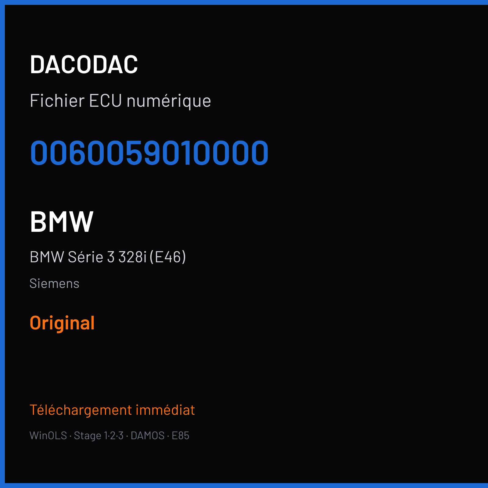 BMW Série 3 328i (E46) — Siemens — 0060059010000 — Original
