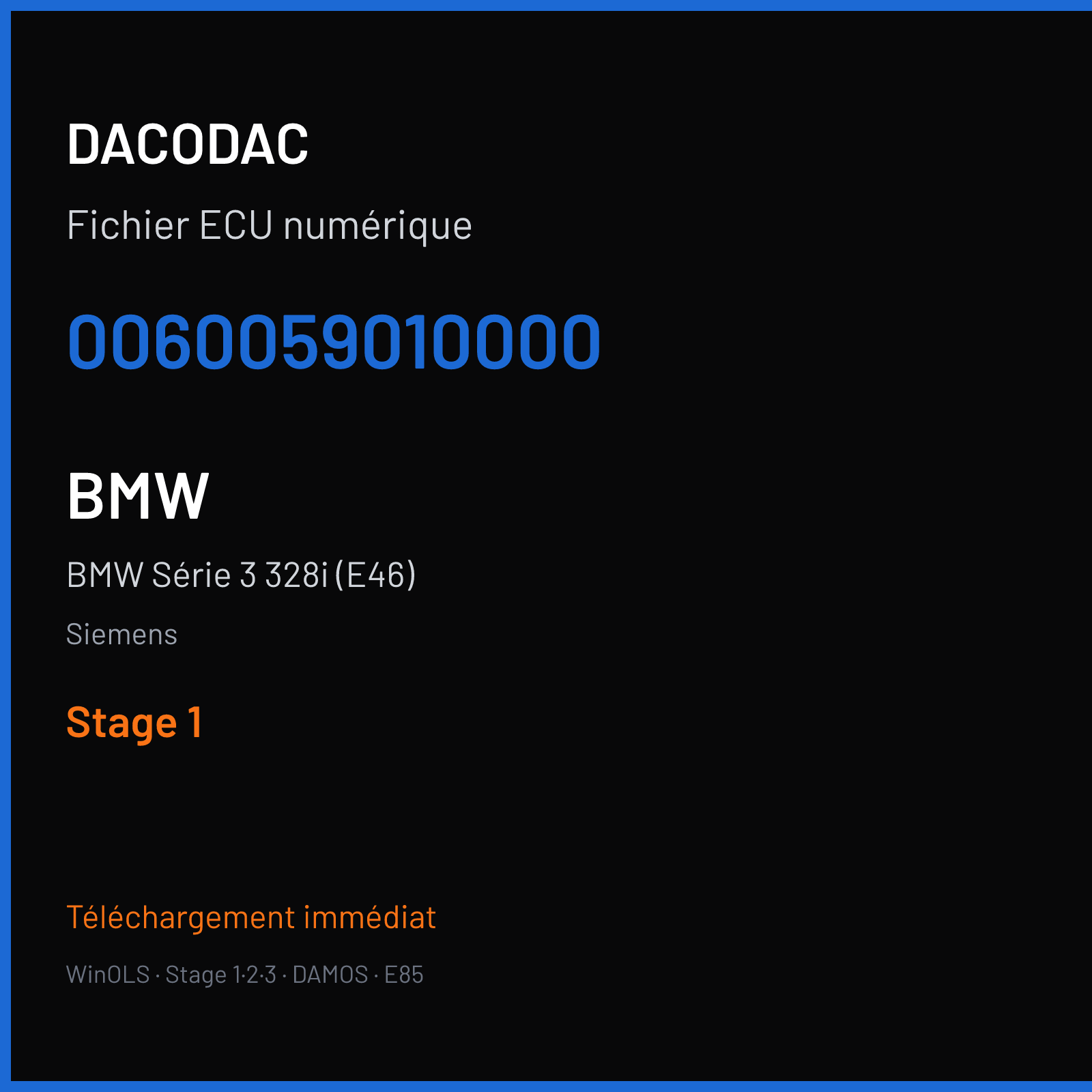 BMW Série 3 328i (E46) — Siemens — 0060059010000 — Stage 1