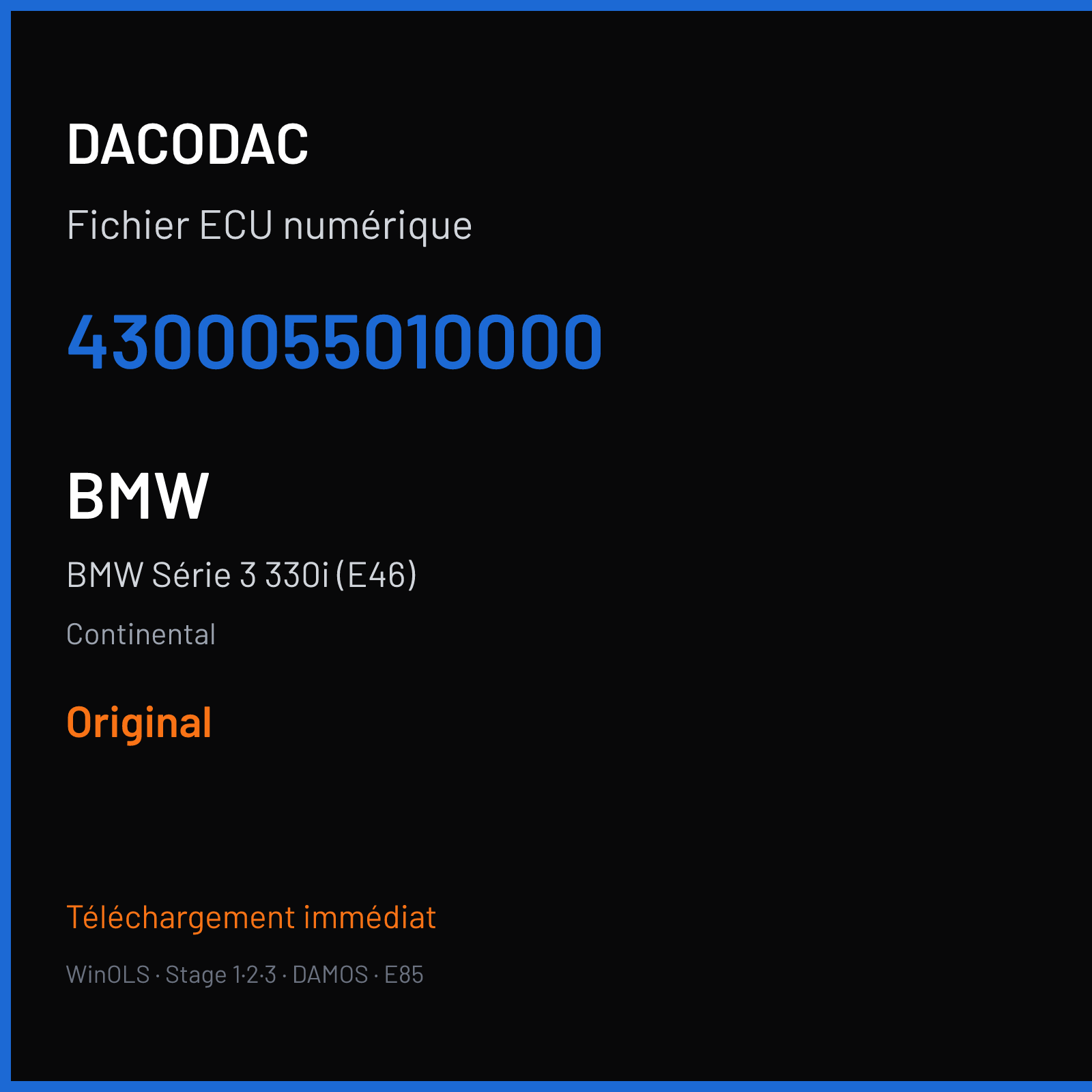 BMW Série 3 330i (E46) (2001) — Continental — 4300055010000 — Original