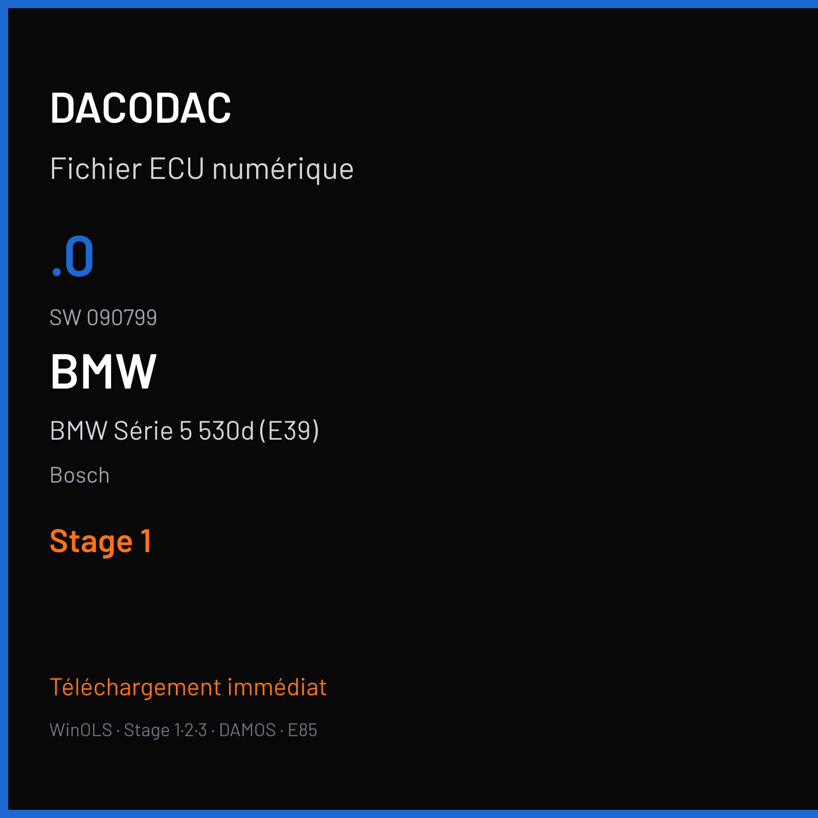 BMW Série 5 530d (E39) (2002) — Bosch — .0 · 090799 — Stage 1