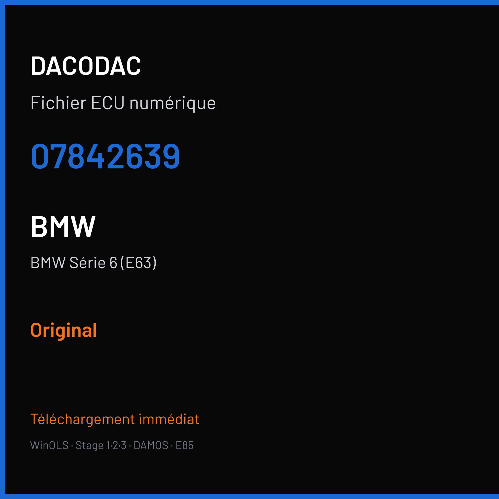 BMW Série 6 (E63) — 07842639 — Original