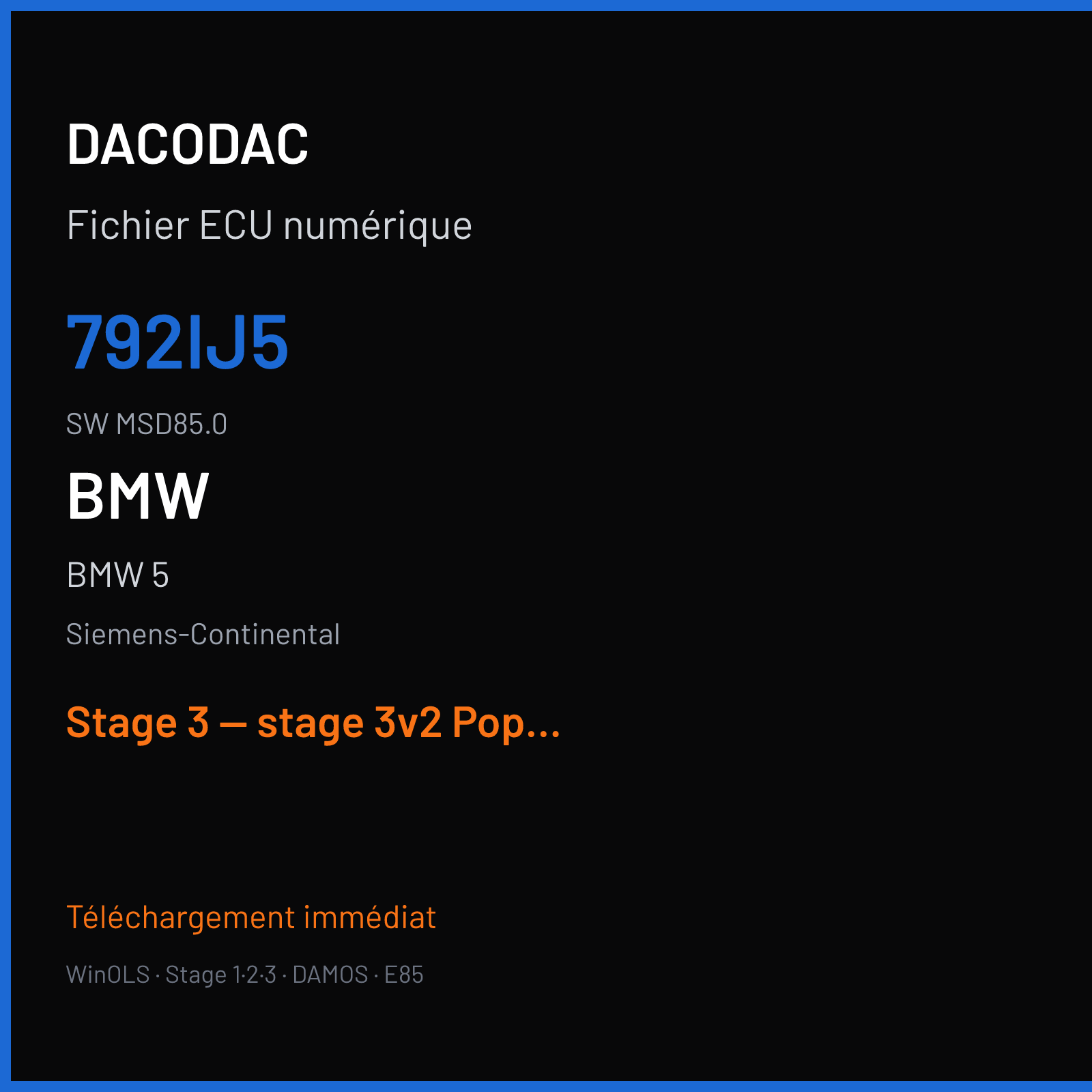 BMW 5 (2011) — Siemens-Continental — 792IJ5 · MSD85.0 — Stage 3 — stage 3v2 Pop and Bang on Sportbutton is good see description